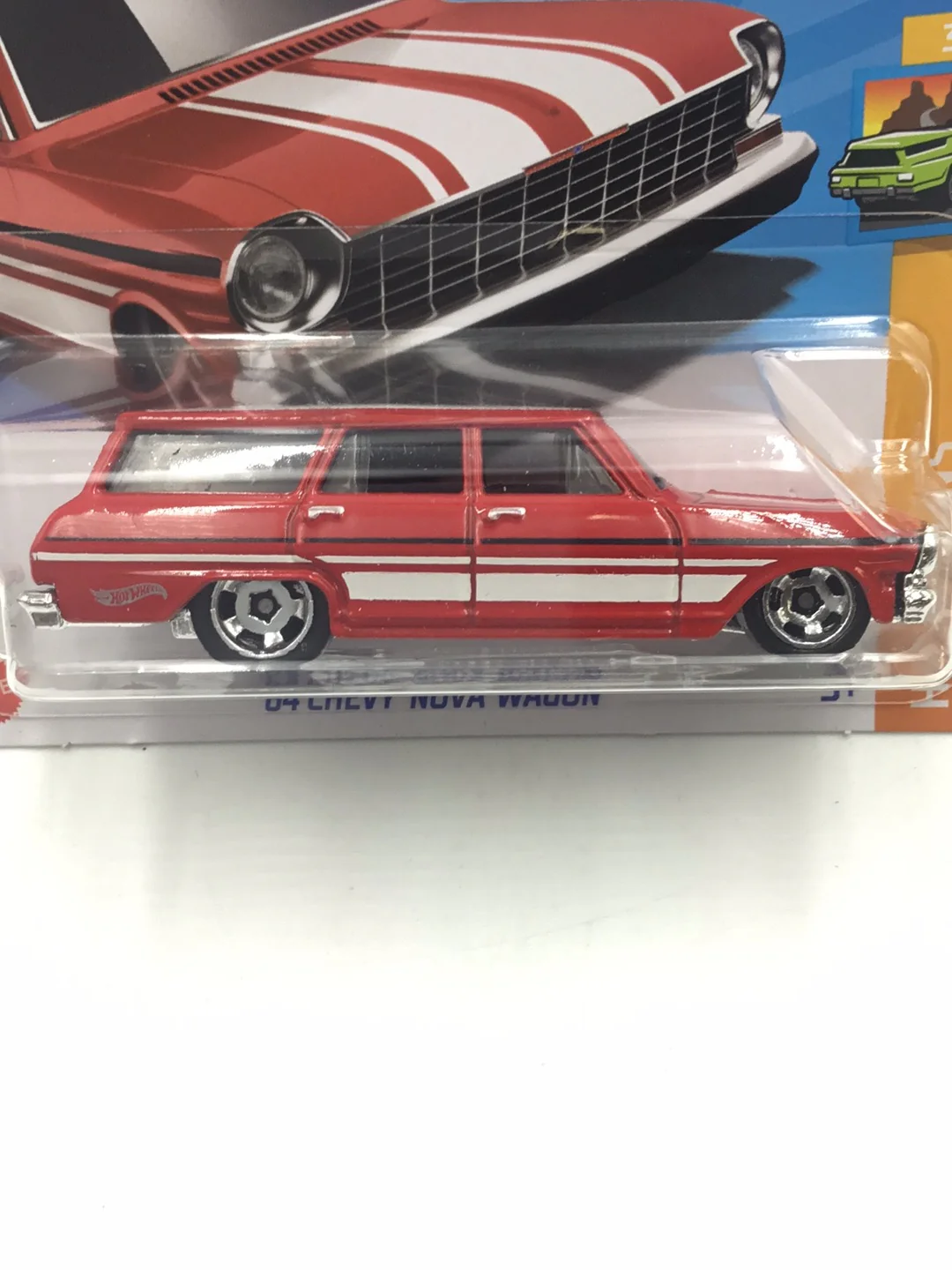 2023 hot wheels Short Card #222 64 Chevy Nova Wagon DD7 - Image 2