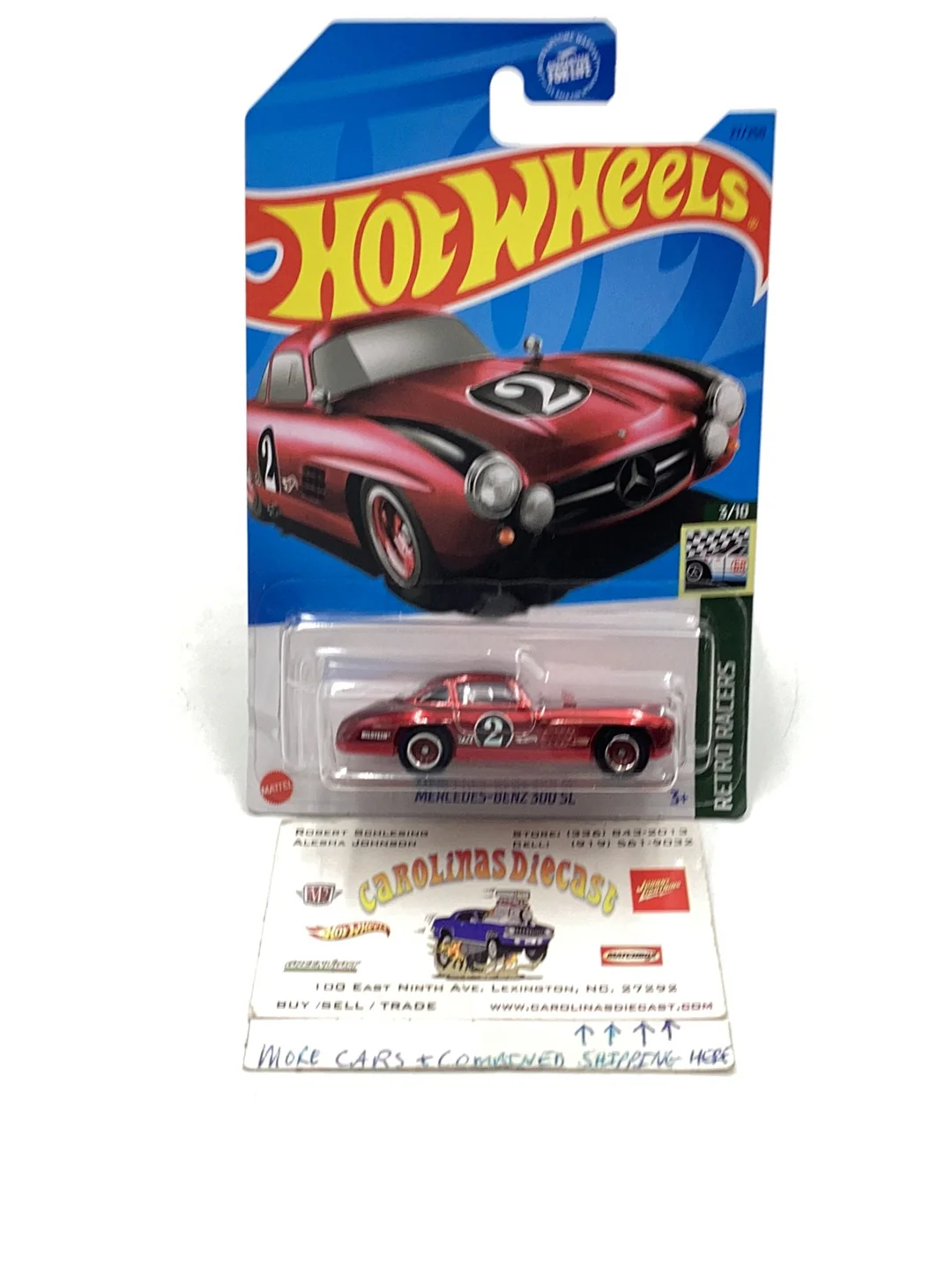 2023 hot wheels super treasure hunt Mercedes-Benz 300 SL BAD CARD W/ Protector