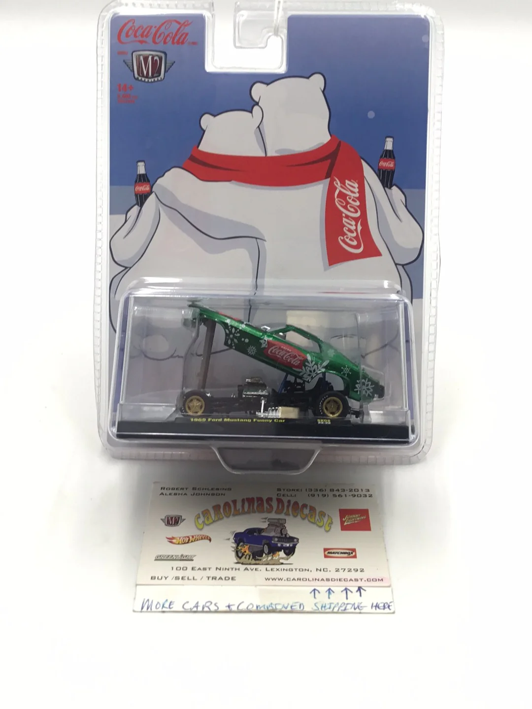 2023 M2 MACHINES Christmas Coca Cola 1969 Ford Mustang funny car SK08