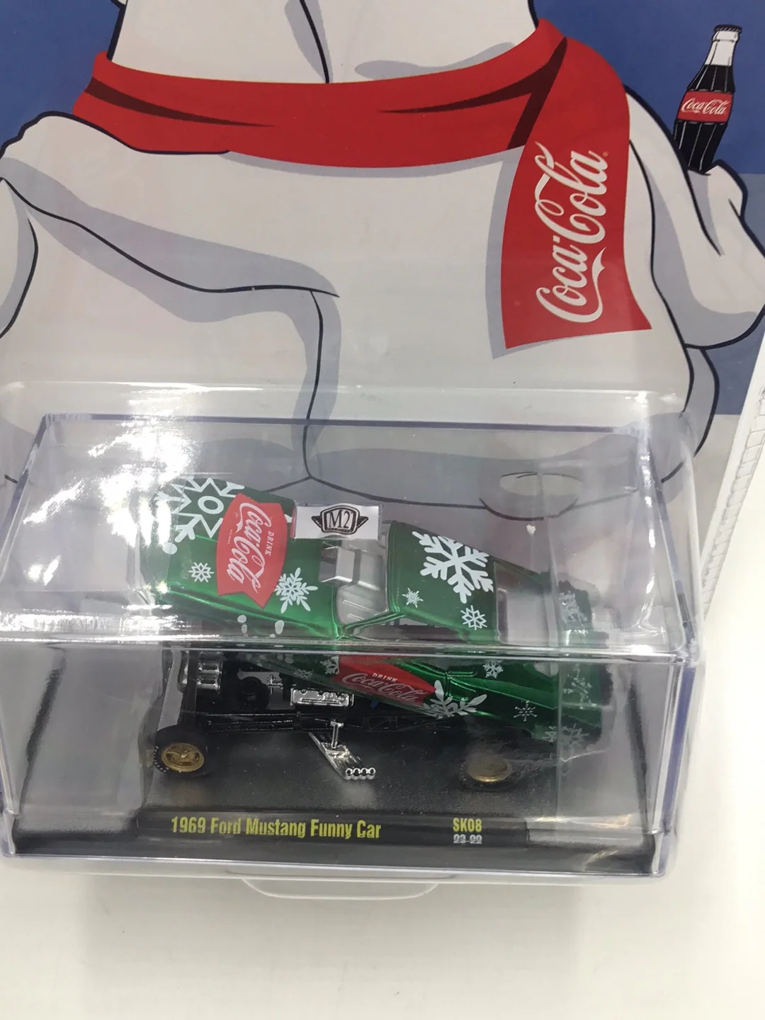 2023 M2 MACHINES Christmas Coca Cola 1969 Ford Mustang funny car SK08 - Image 5