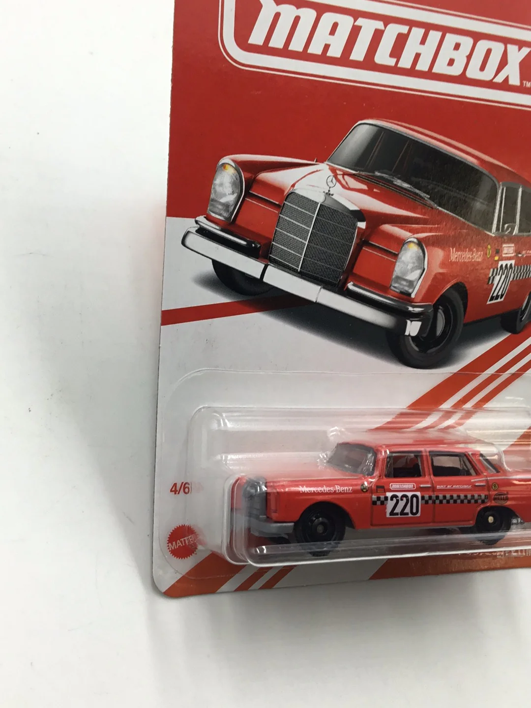 2023 matchbox 70 years Target Red Edition 4/6 1962 Mercedes Benz 220 SE Sedan 161R - Image 3