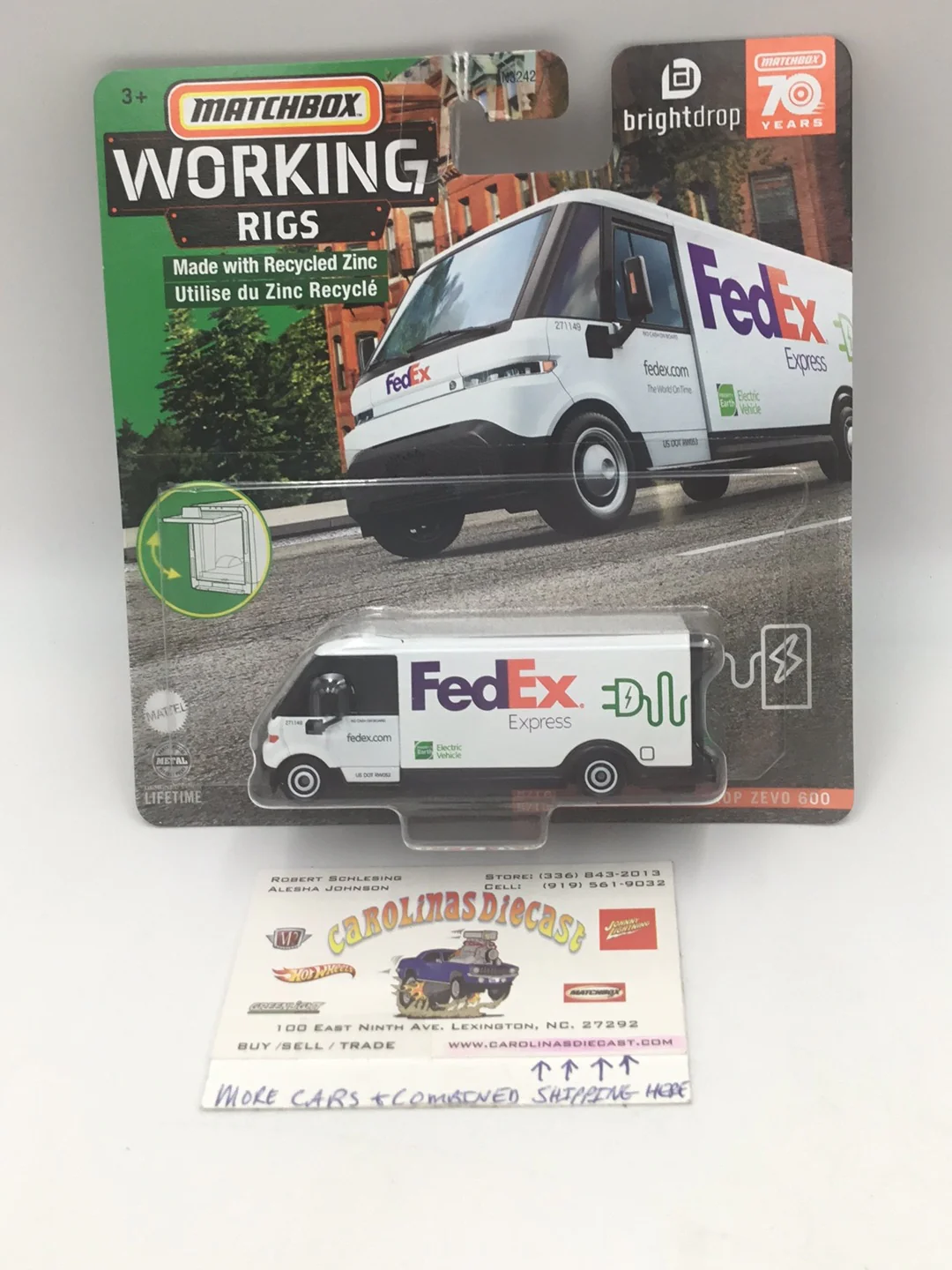 2023  Matchbox working Rigs 5/16 MBX GM Brightdrop Zevo 600 fedex NEW!!!