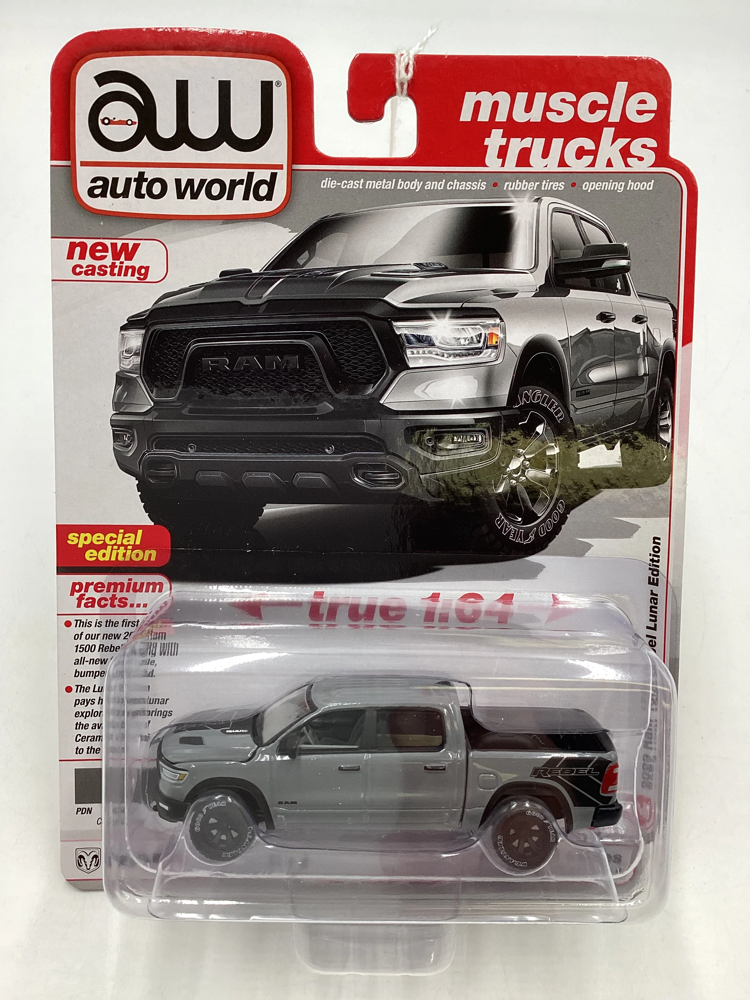 2024 Auto world Muscle Trucks 2023 Ram 1500 Rebel Lunar Edition Gray 182H - Image 2