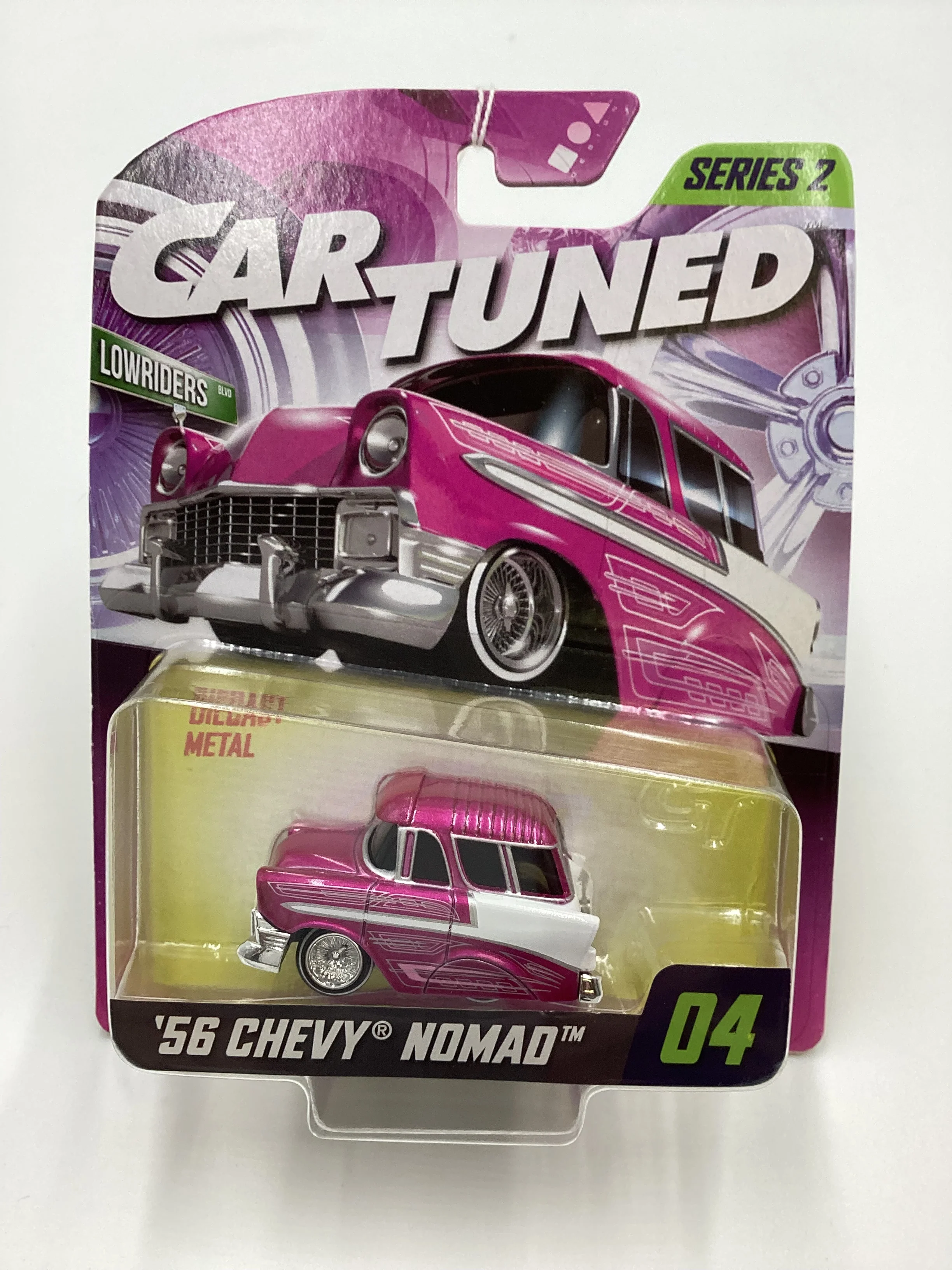 2024 Car Tuned Lowriders Series 2 #04 56 Chevy Nomad Pink 186A - Image 2