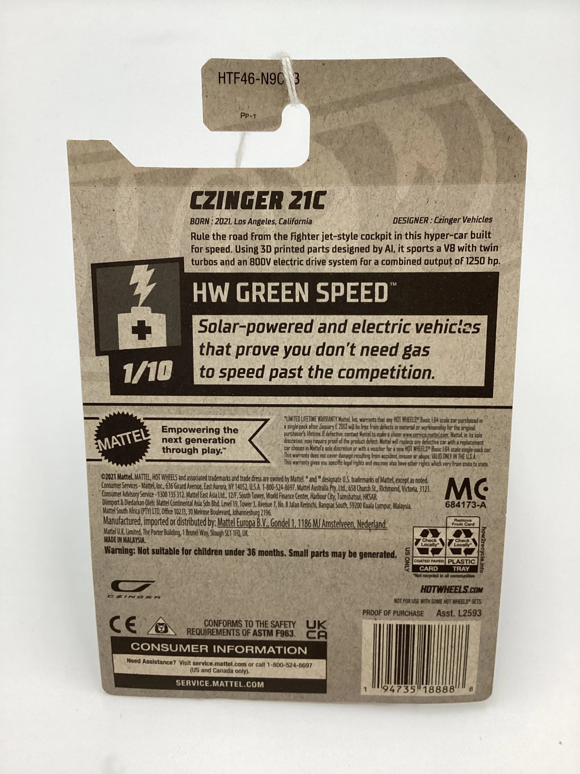 2024 Hot Wheels #001 Zamac #13 Czinger 21C 149D - Image 6