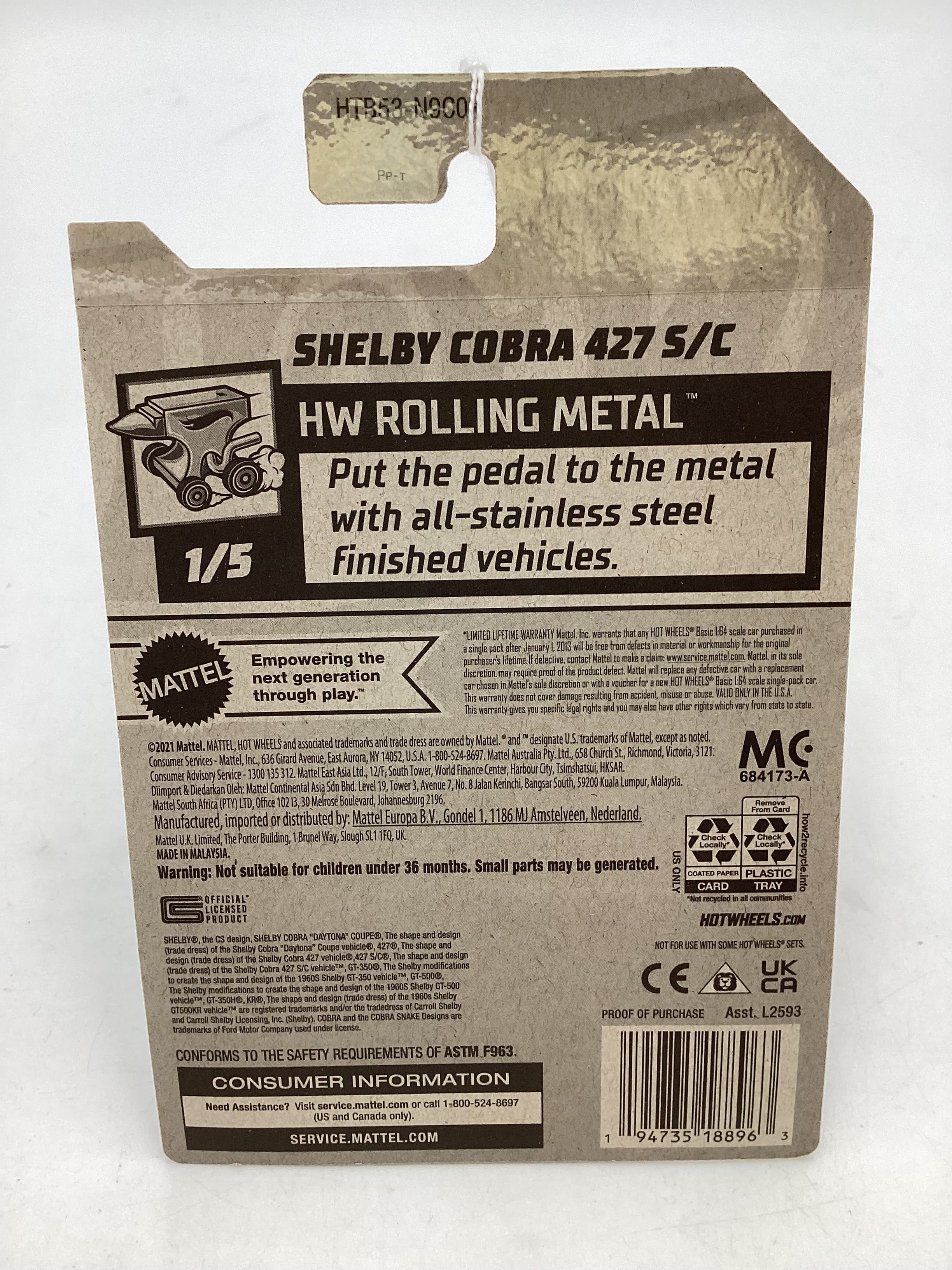 2024 Hot Wheels #181 Shelby Cobra 427 S/C 32D - Image 6