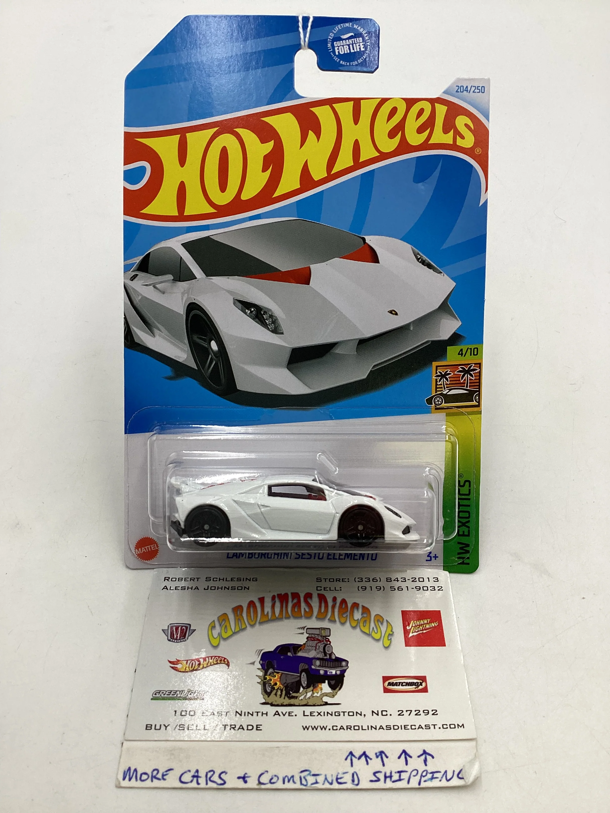 2024 Hot Wheels #204 Lamborghini Sesto Elemento White 100B