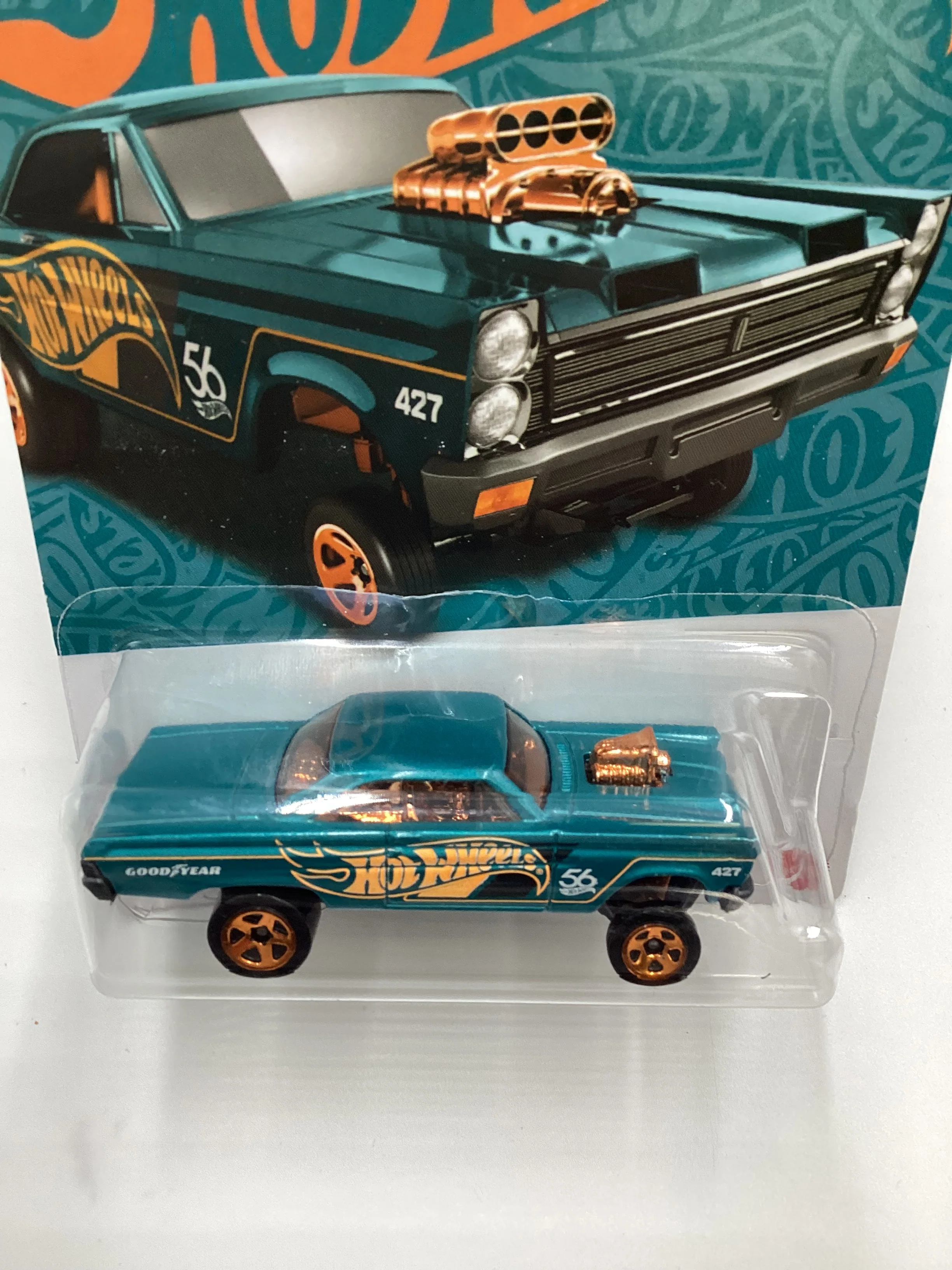2024 Hot Wheels 56th Anniversary Pearl and Chrome #4 65 Mercury Comet Cyclone 156O - Image 5
