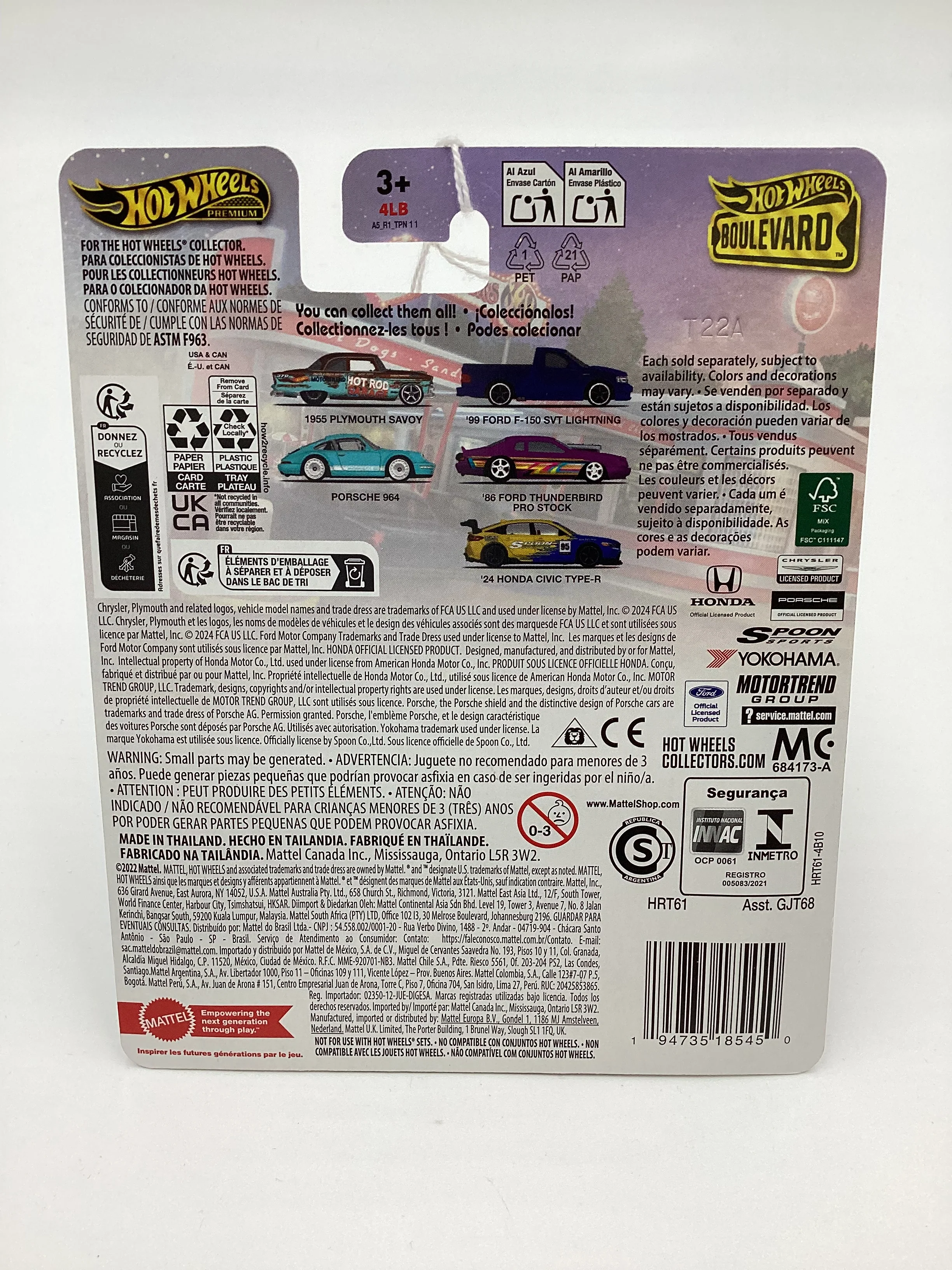 2024 Hot Wheels Boulevard Premium #105 24 Honda Civic Type-R Spoon 264C - Image 6