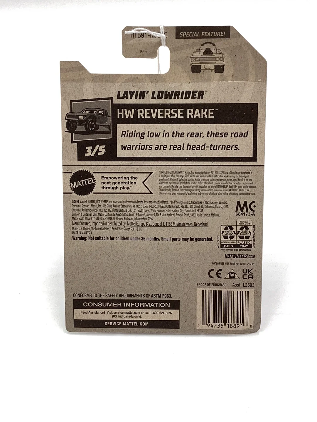 2024 Hot Wheels E case #113 Layin Lowrider 9H - Image 7