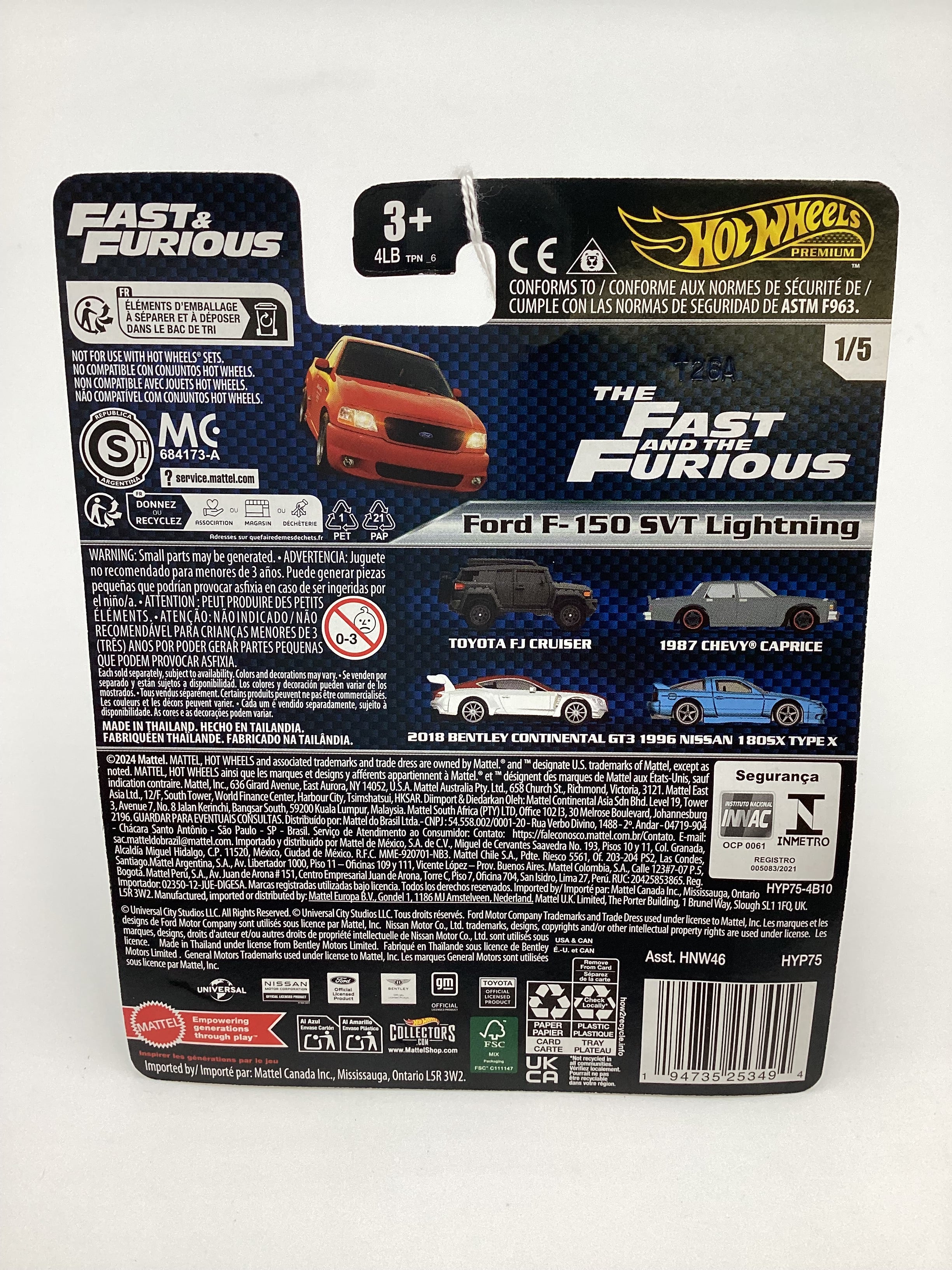 2024 Hot wheels Gold Label Fast and Furious #1 Ford F-150 SVT Lightning Red 246J - Image 6