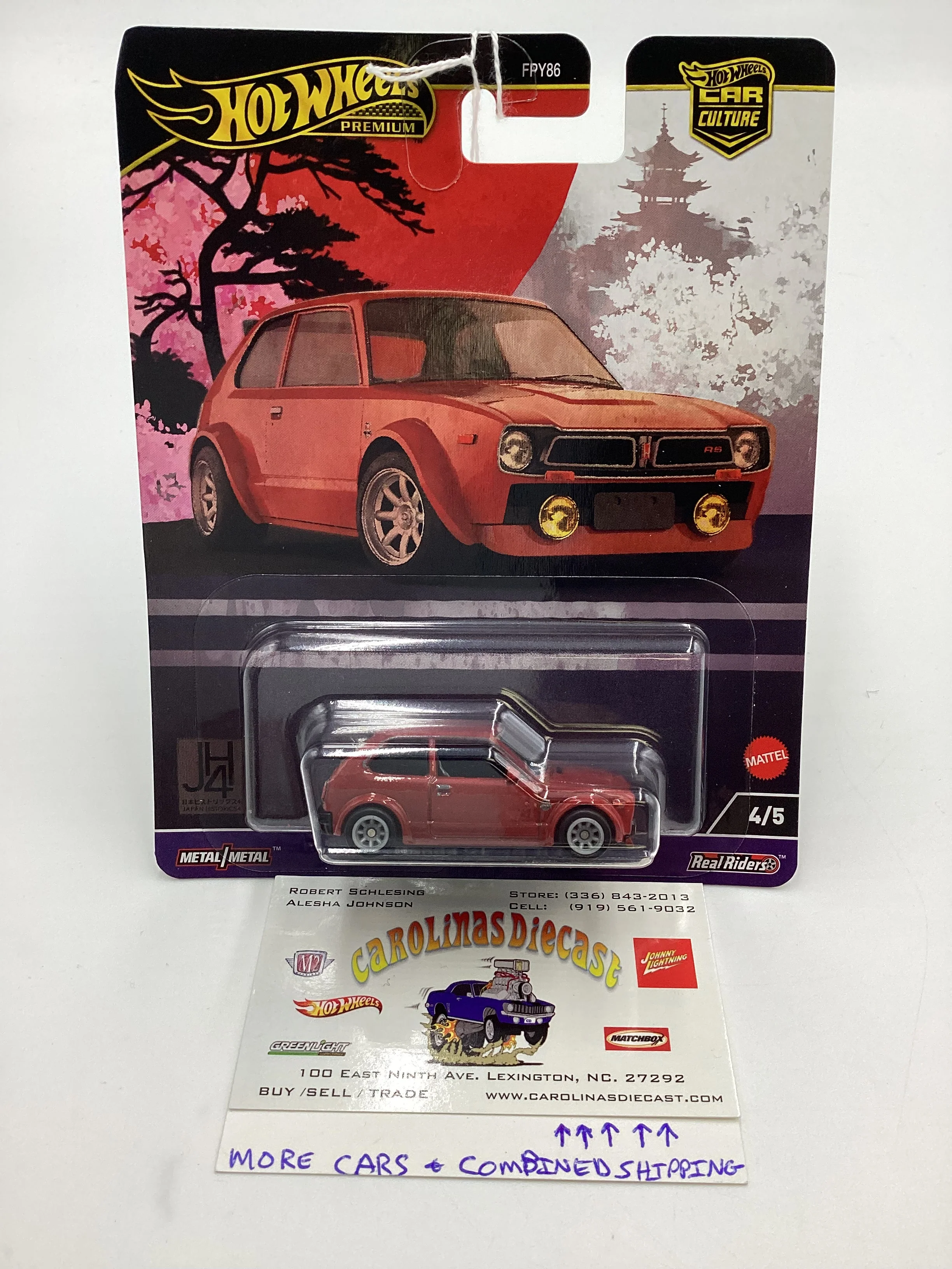 2024 Hot Wheels Japan Historics 4 #4 73 Honda Civic Custom Red 242A