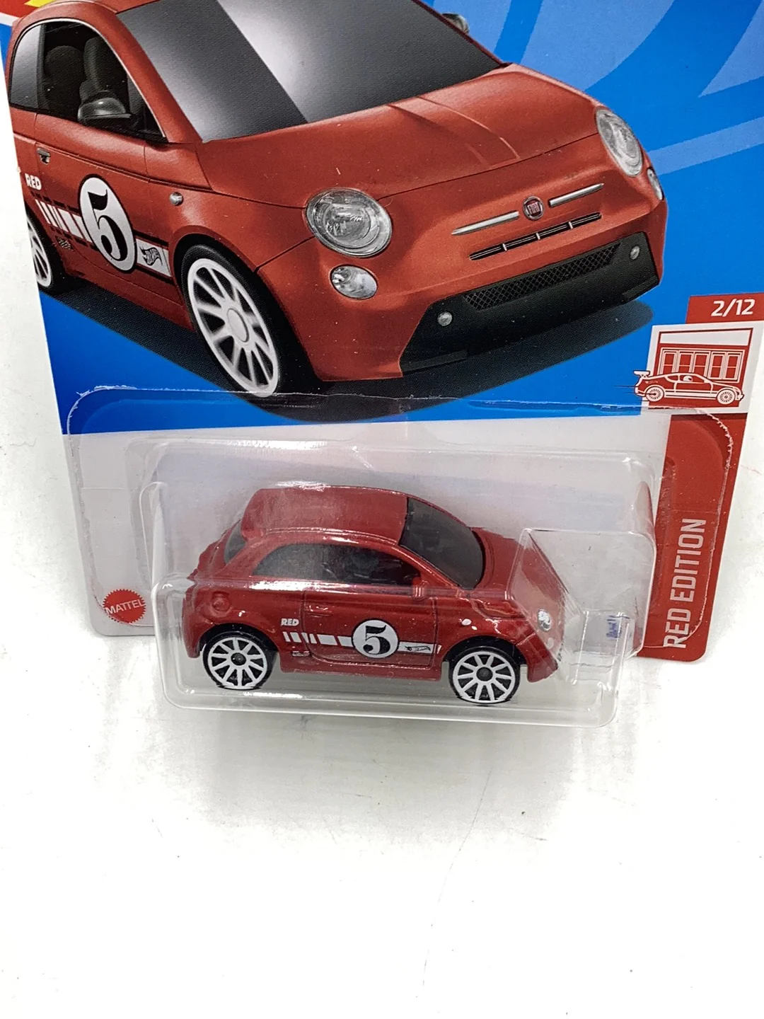 2024 Hot wheels Red edition #22 Fiat 500e 152E - Image 6