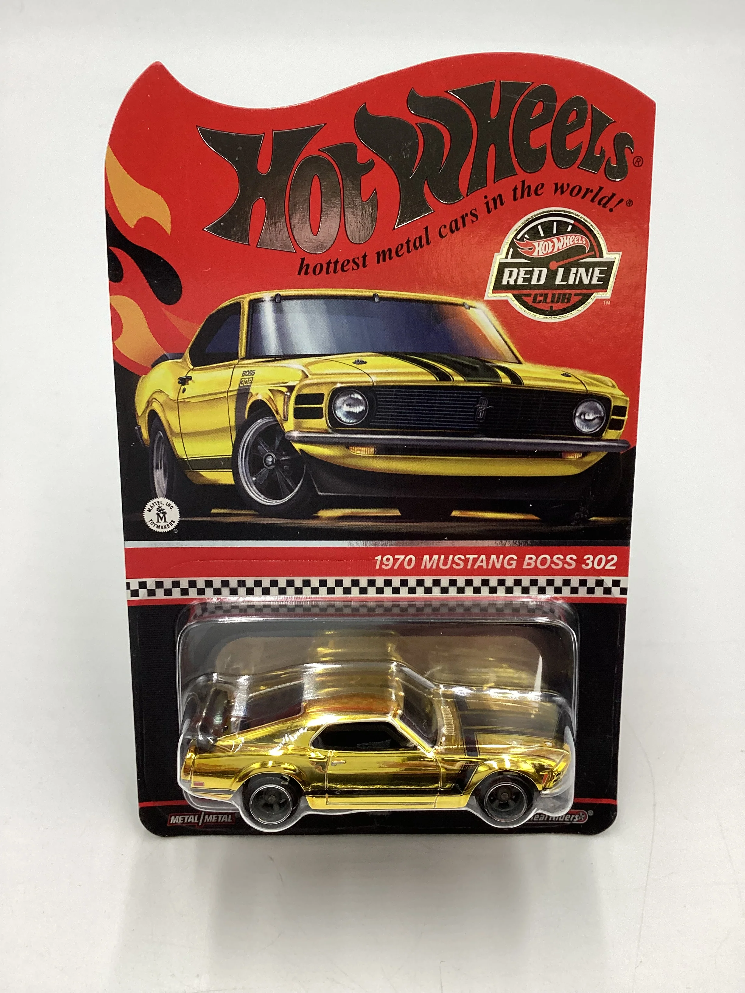 2024 Hot Wheels RLC 1970 Ford Mustang Boss 302 Gold with protector - Image 2