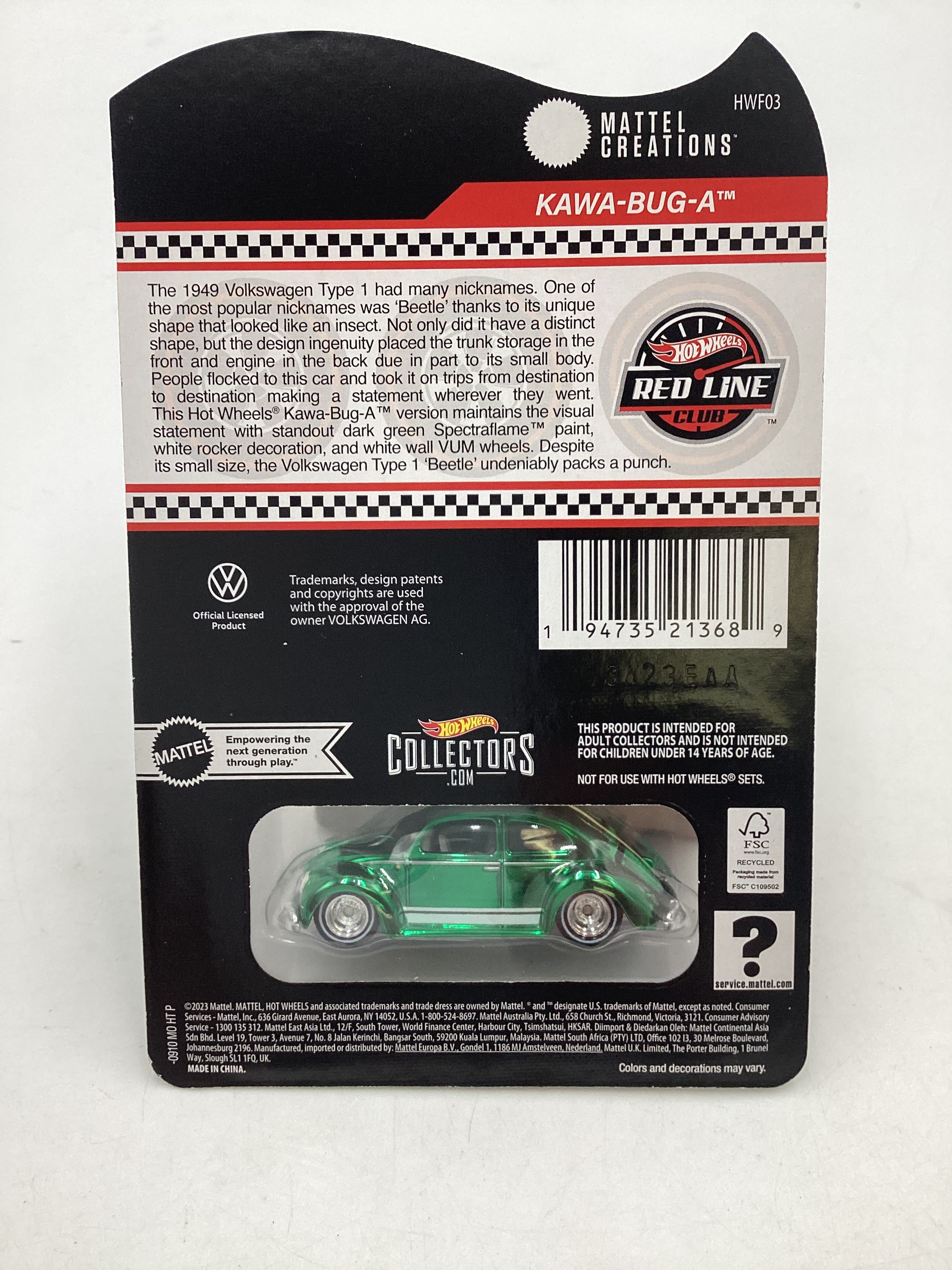 2024 Hot Wheels RLC Kawa-Bug-A with patch and pin and protector - Image 7