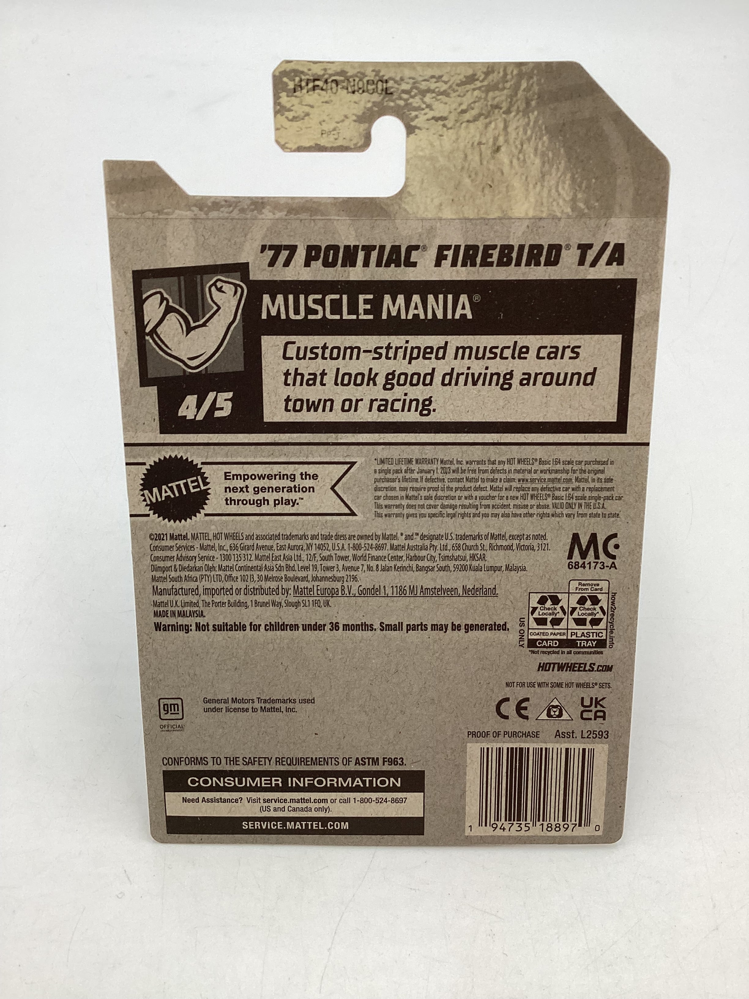 2024 Hot Wheels Super Treasure Hunt #206 L case 77 Pontiac Firebird T/A with protector - Image 7