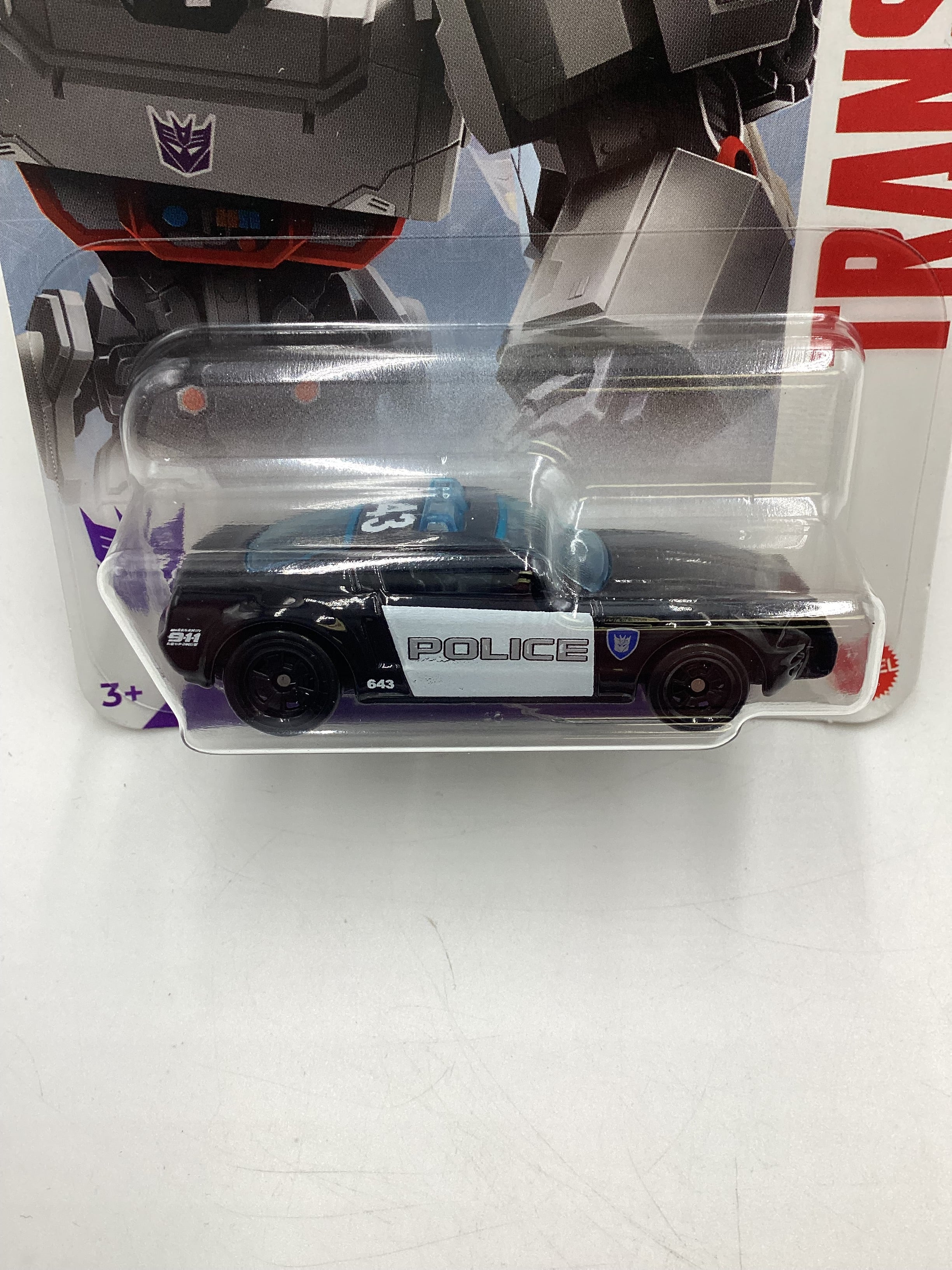 2024 Hot Wheels Transformers #3 Ford Mustang GT Police Black Walmart Exclusive 160G - Image 2
