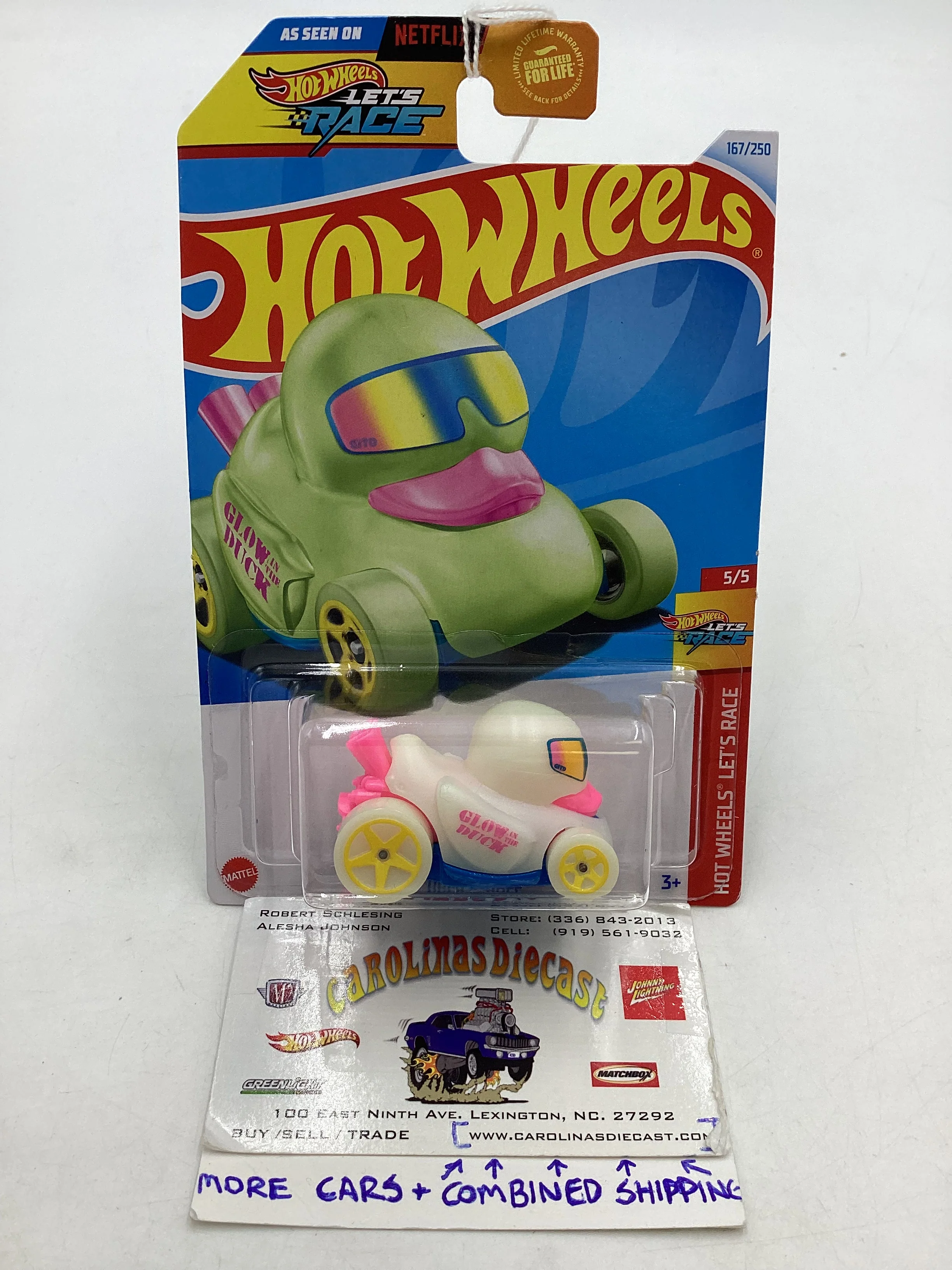 2024 Hot Wheels #167 Duck N Roll Glow in the Duck 123G
