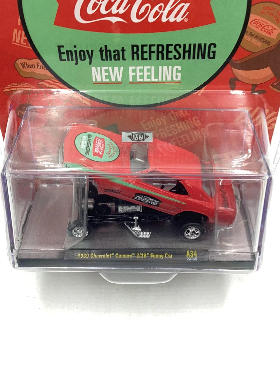 2024 M2 MACHINES 1969 Chevrolet Camaro Z/28 Funny Car Coke A34 - Image 5