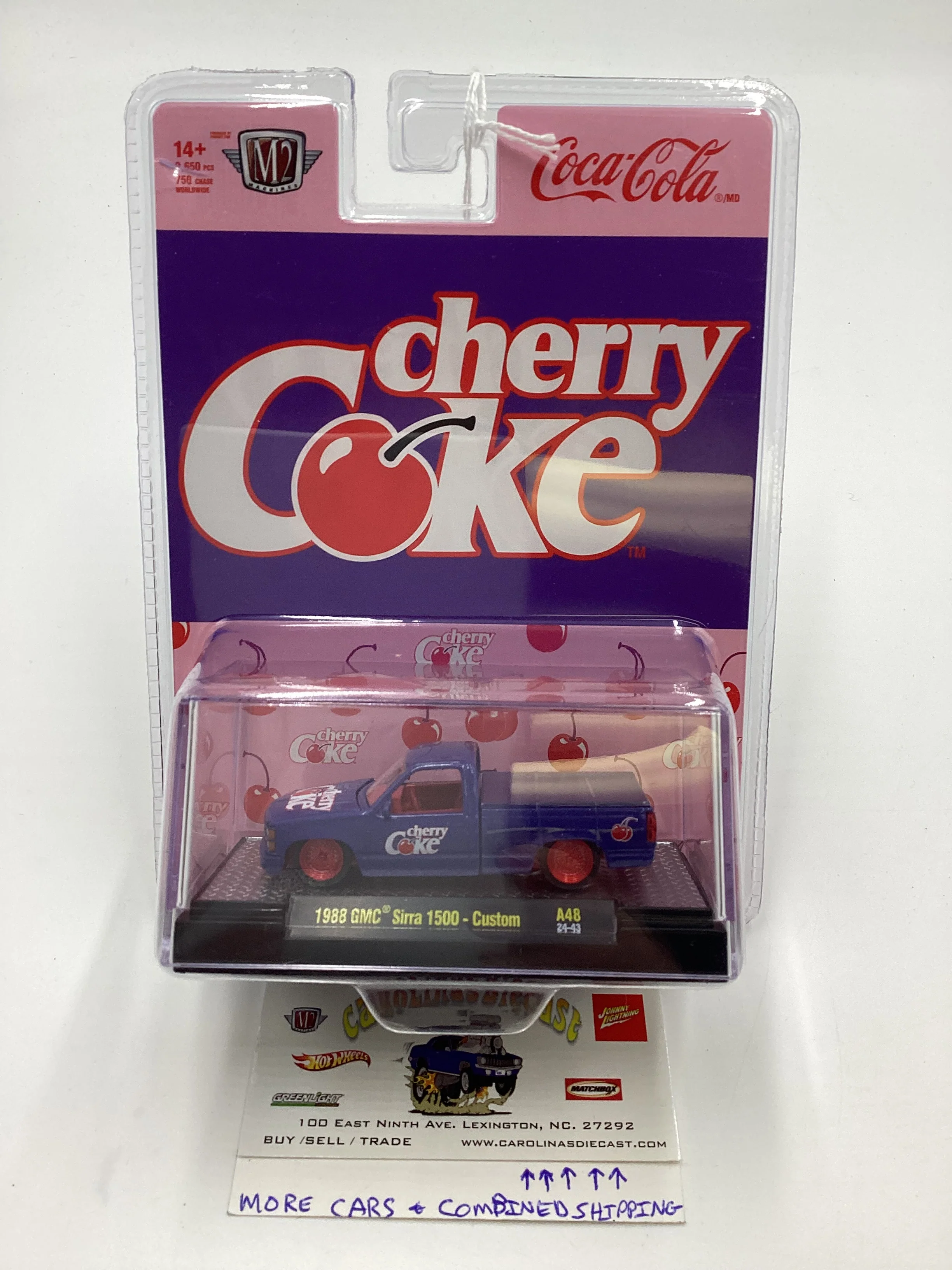 2024 M2 Machines Cherry Coke (Sirra Error) CHASE 1988 GMC Sierra 1500 Custom Purple A48