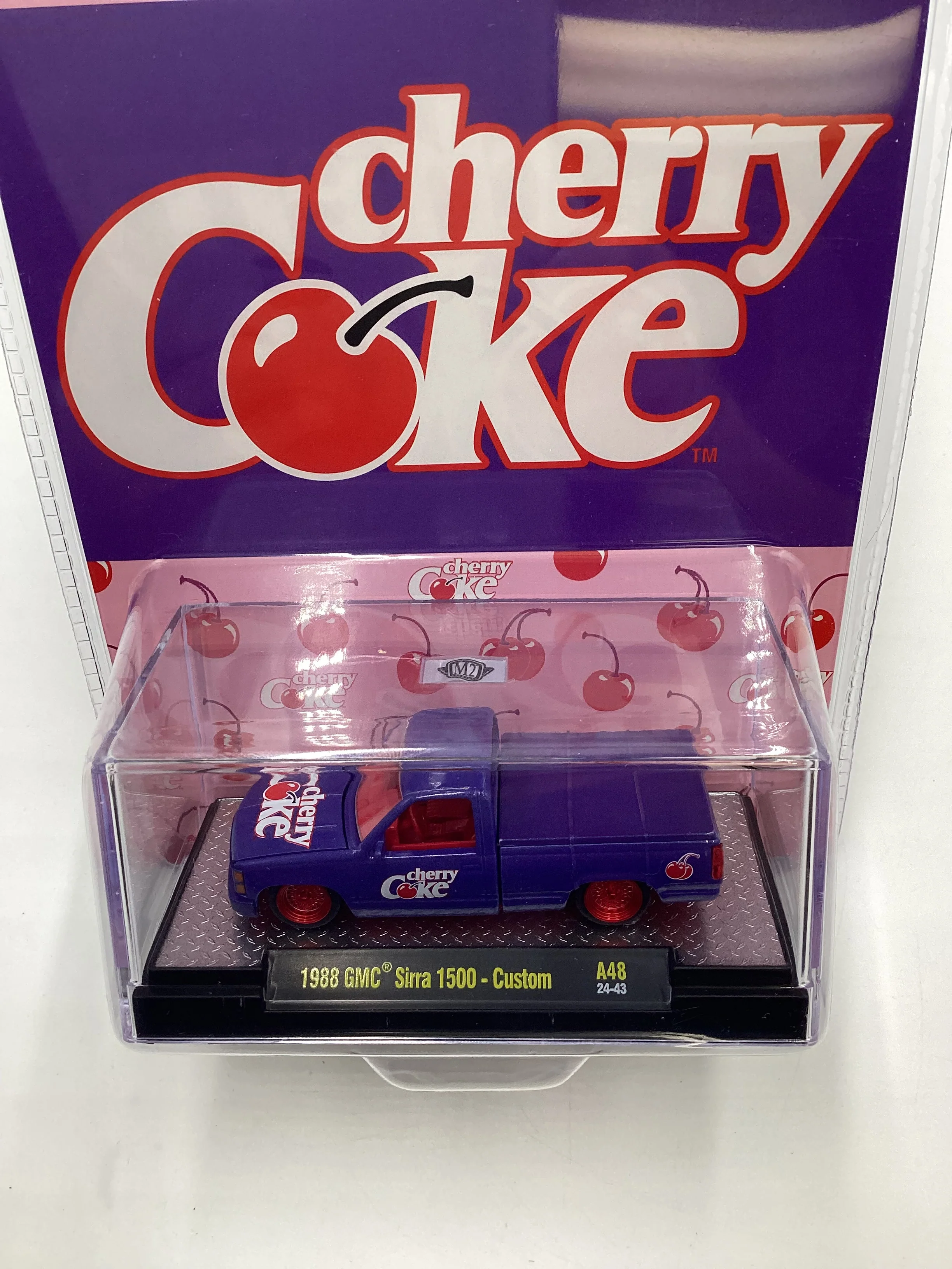 2024 M2 Machines Cherry Coke (Sirra Error) CHASE 1988 GMC Sierra 1500 Custom Purple A48 - Image 6