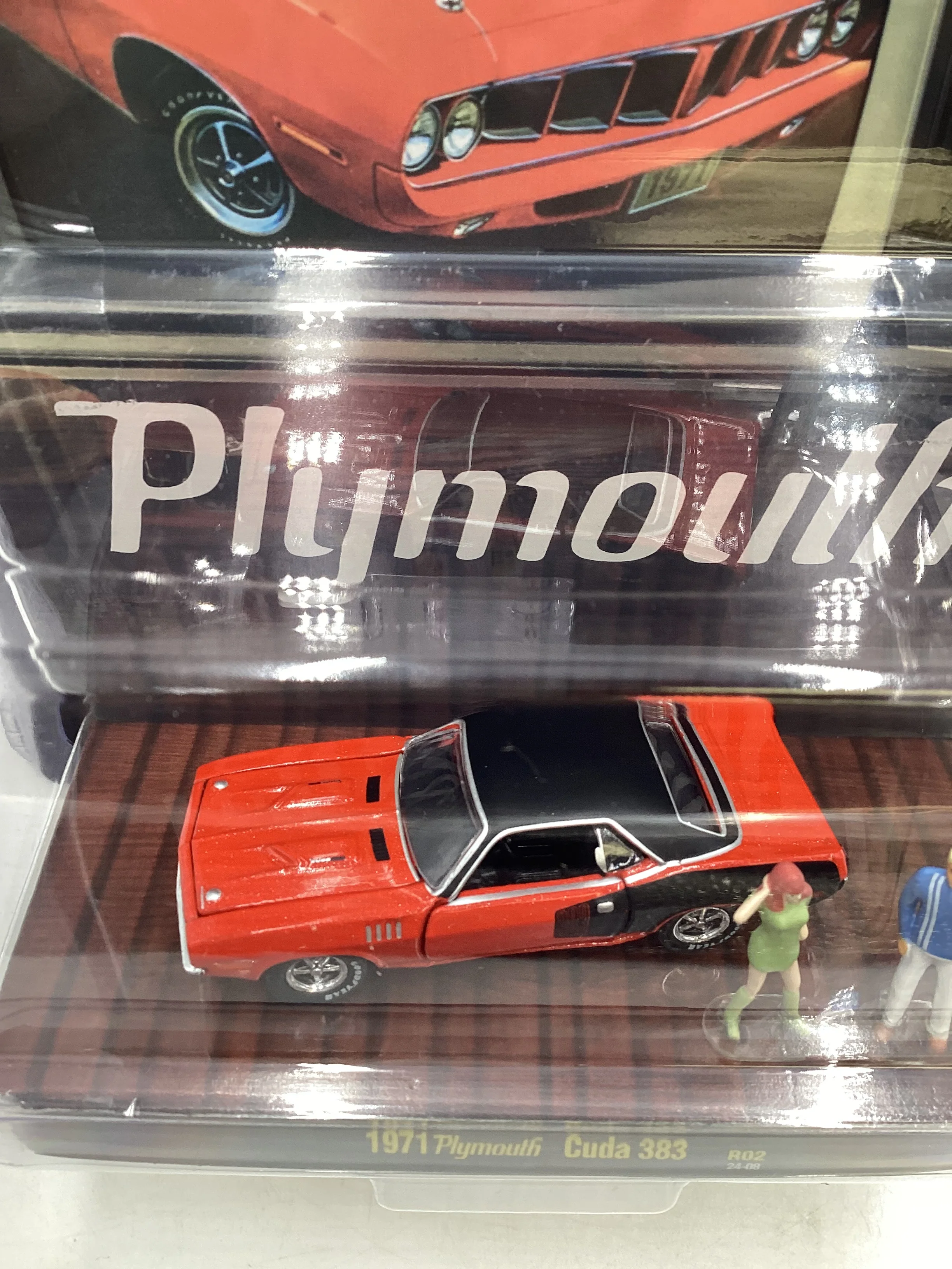 2024 M2 Machines Diorama R02 1971 Plymouth Cuda 383 198F - Image 5