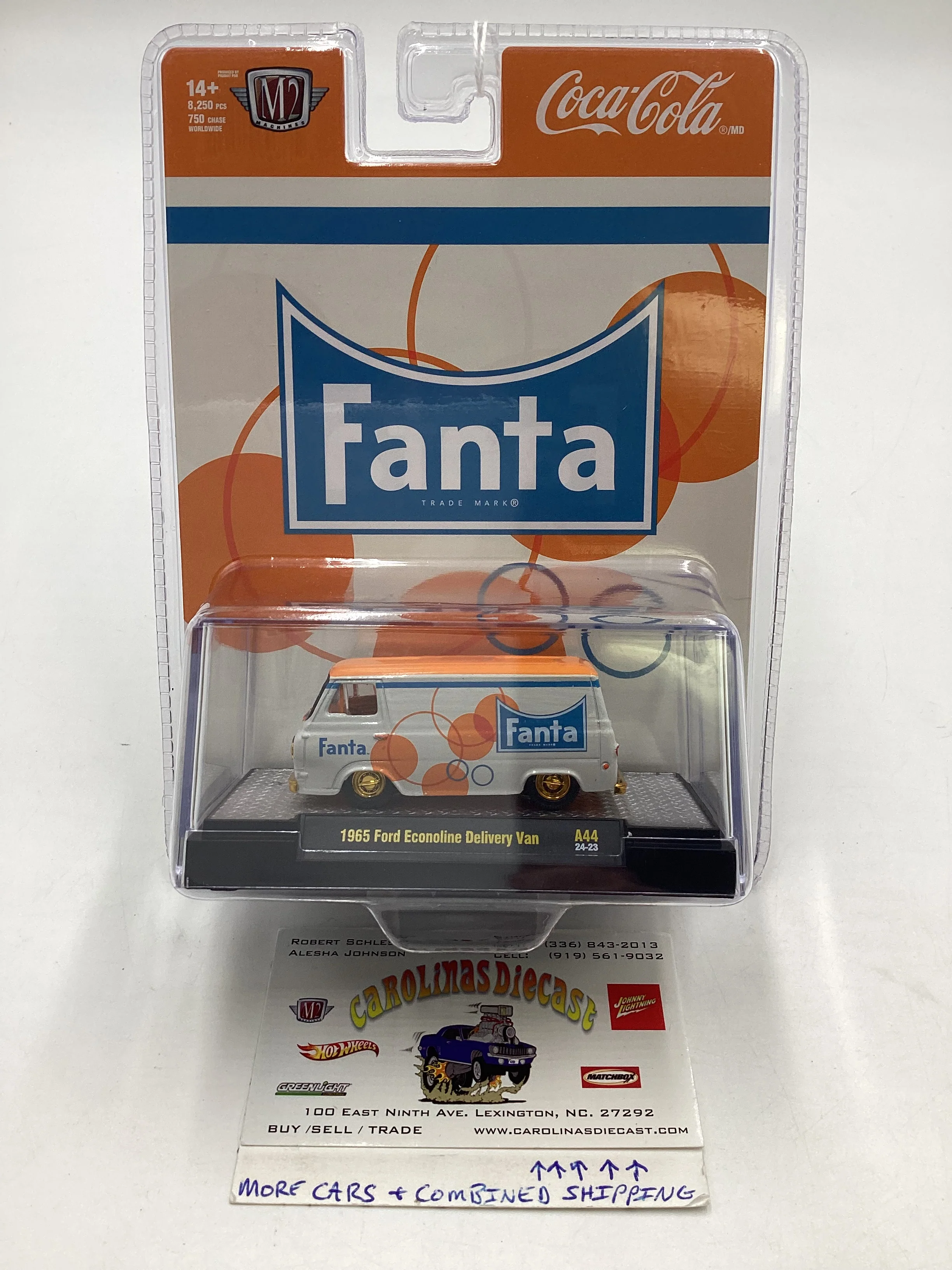 2024 M2 Machines Fanta Chase 1965 Ford Econoline Delivery Van A44