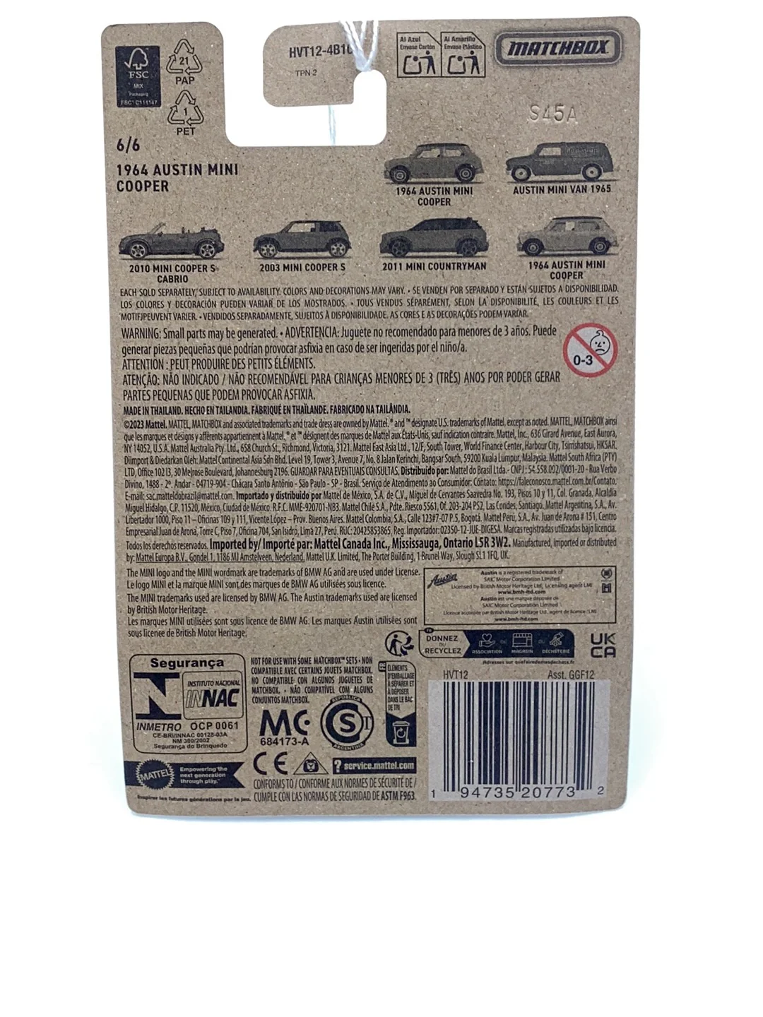 2024 Matchbox 1964 Austin Mini Cooper 6/6 Walmart Exclusive 161M - Image 6