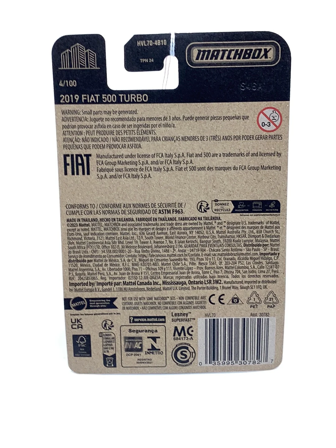 2024 matchbox #4 2019 Fiat 500 Turbo 39i - Image 6