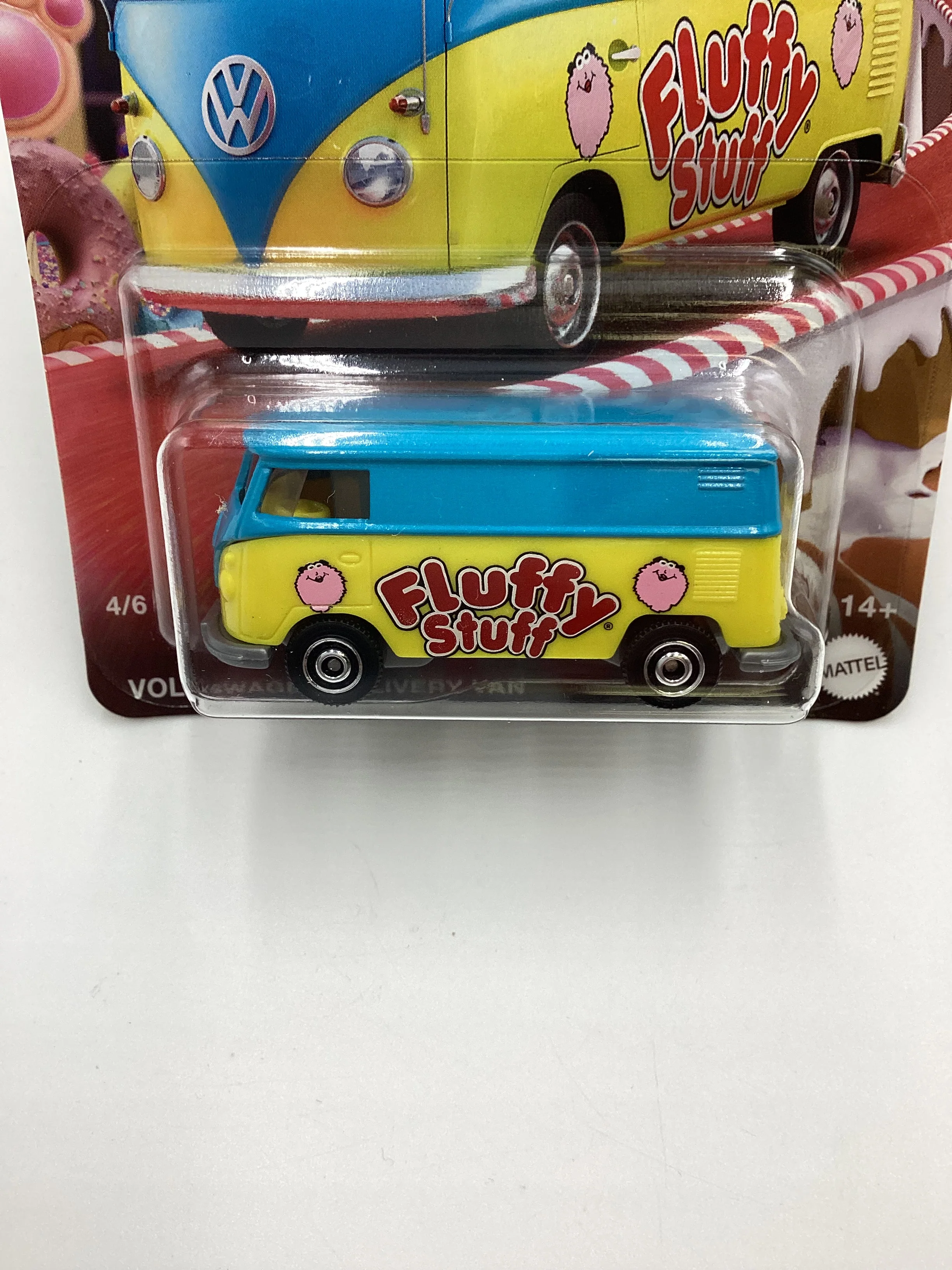 2024 Matchbox Candy Series Fluffy Stuff #4 Volkswagen Delivery Van Blue/Yellow 161Q - Image 2