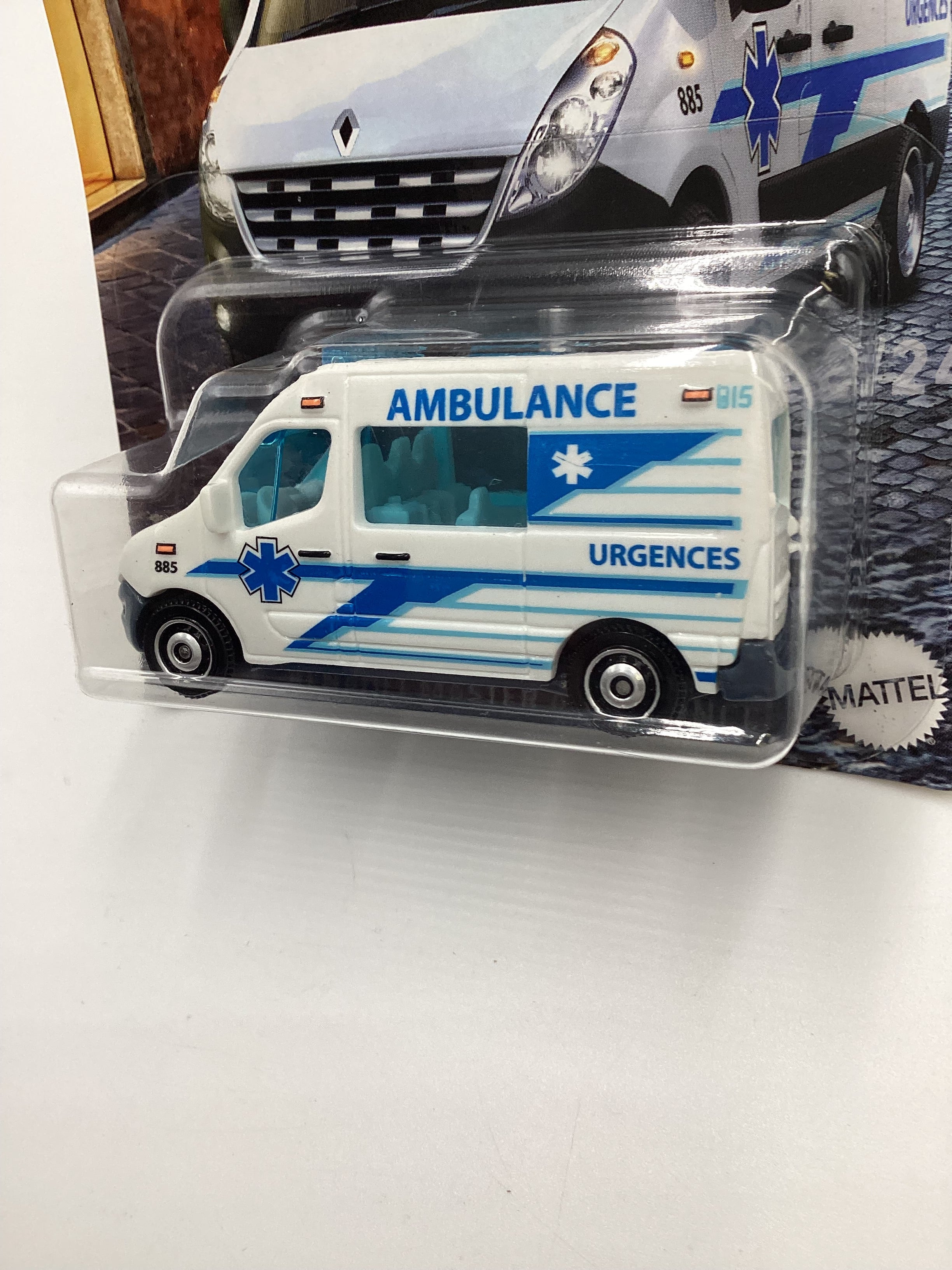 2024 Matchbox European Streets #19 Renault Master Ambulance White 165G - Image 4