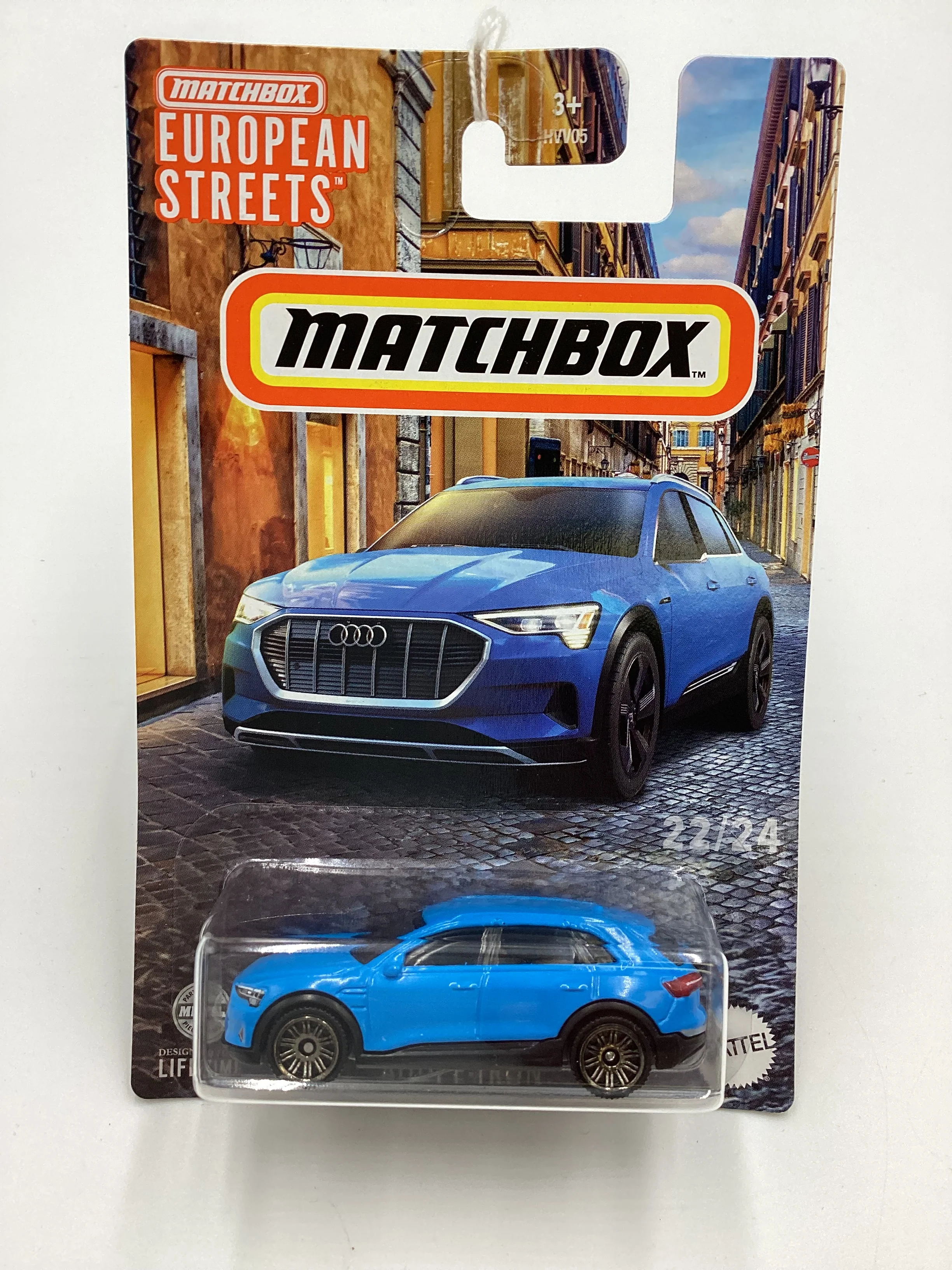 2024 Matchbox European Streets #22 Audi E-Tron Light Blue 165F - Image 2