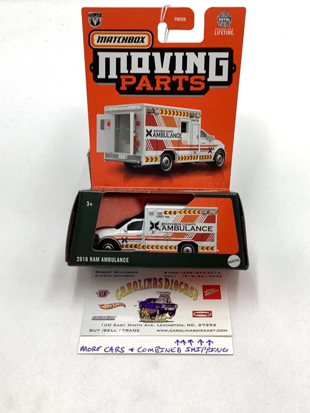 2024 Matchbox Moving Parts 2016 Ram Ambulance 168M