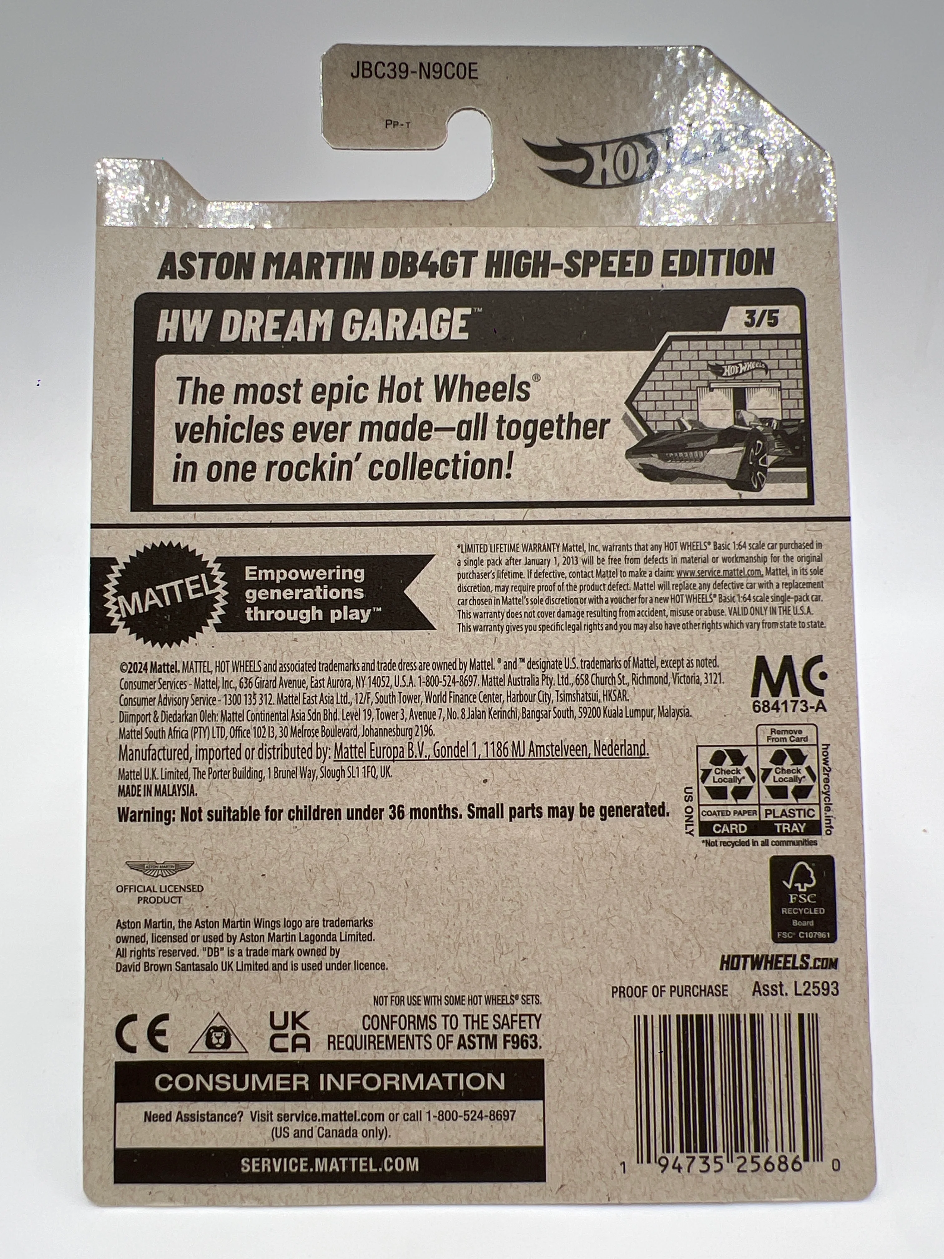 2025 Hot Wheels Factory Sealed Super Treasure Hunt #107 Aston Martin DB4GT High-Speed Edition Gold W/Protector - Image 6