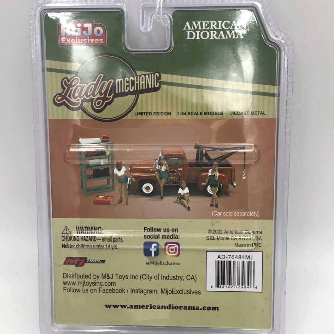 American Diorama MiJo exclusive 1:64 scale figures Lady Mechanic diecast metal 175F - Image 3