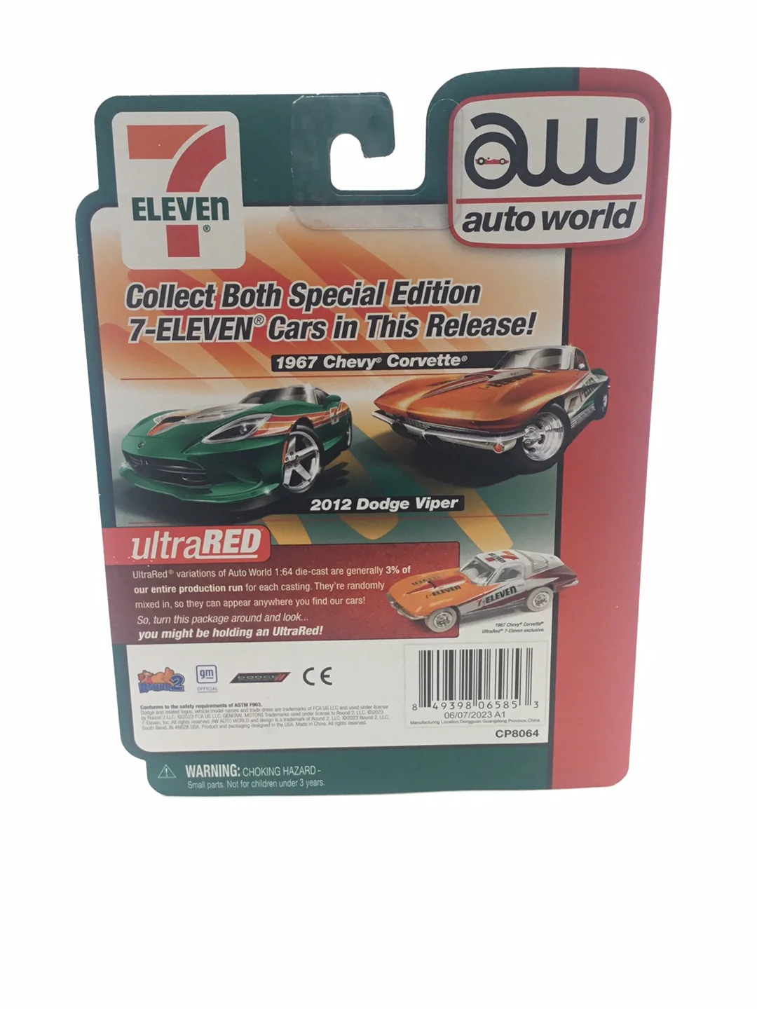 Auto world 7-Eleven 7-11 1967 Chevy Corvette ultra red chase - Image 6