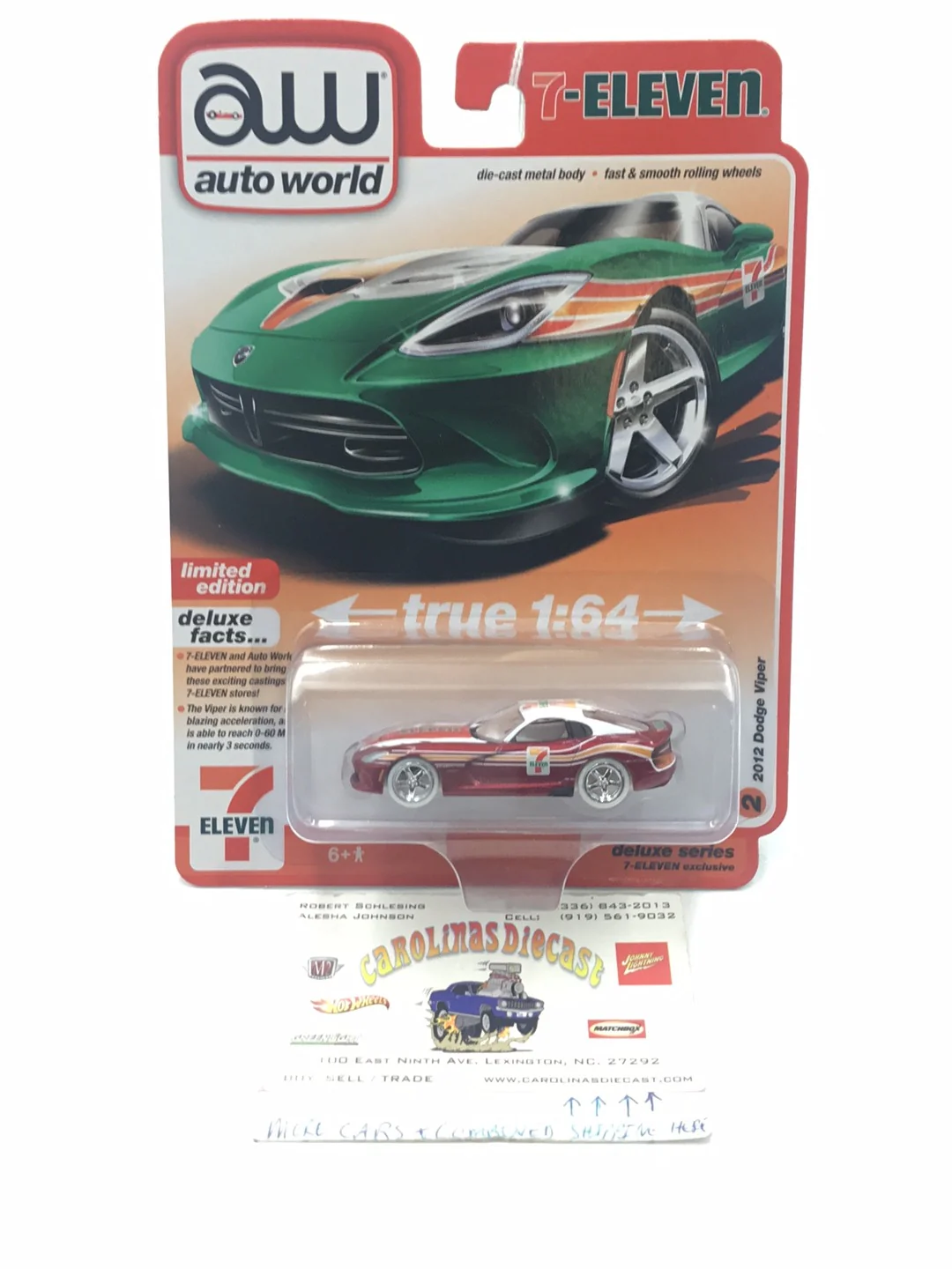 Auto world 7-Eleven 7-11 2012 Dodge Viper ultra red chase