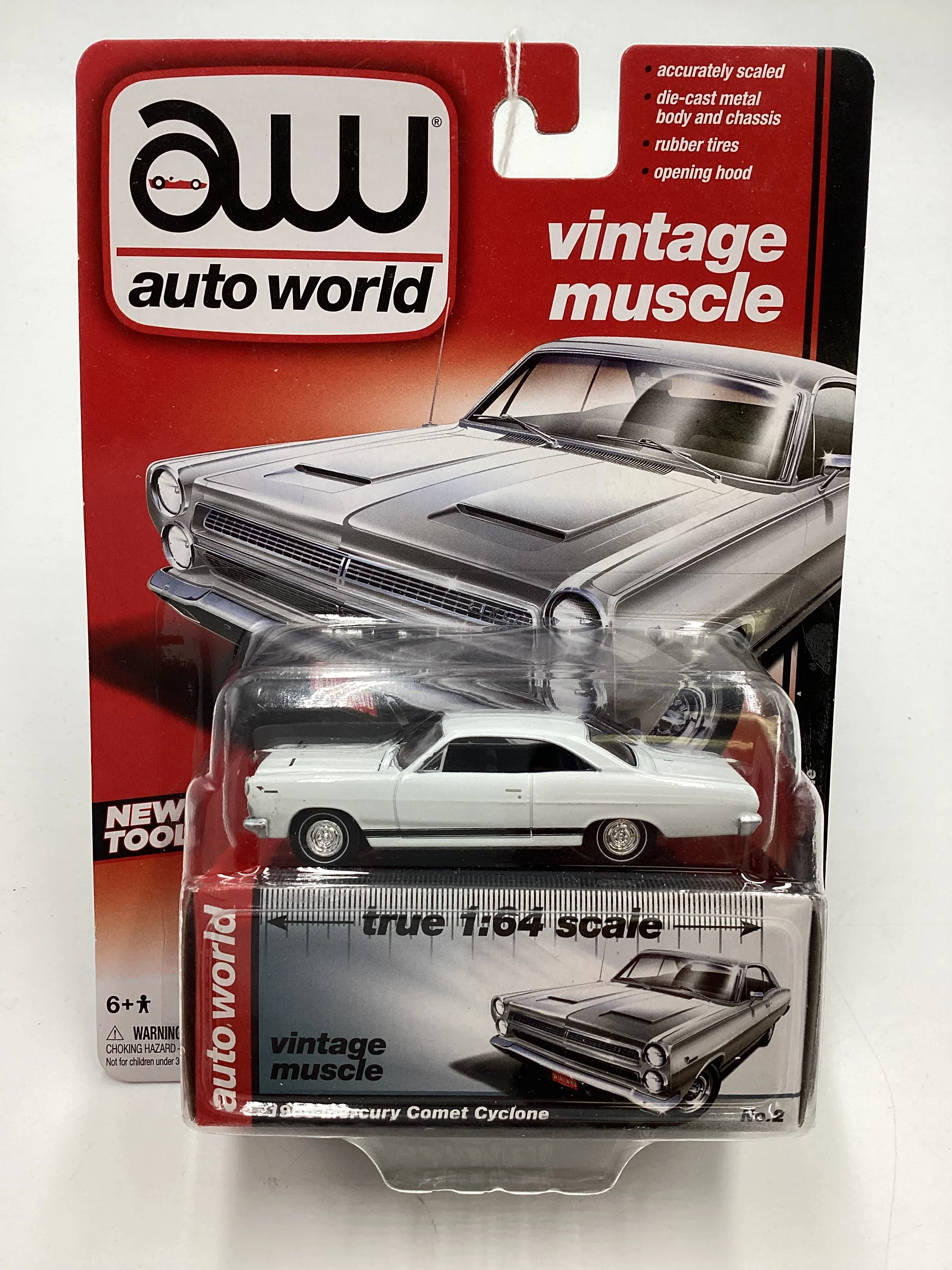 Auto World AW Vintage Muscle #2 1966 Mercury Comet Cyclone White 184F - Image 2