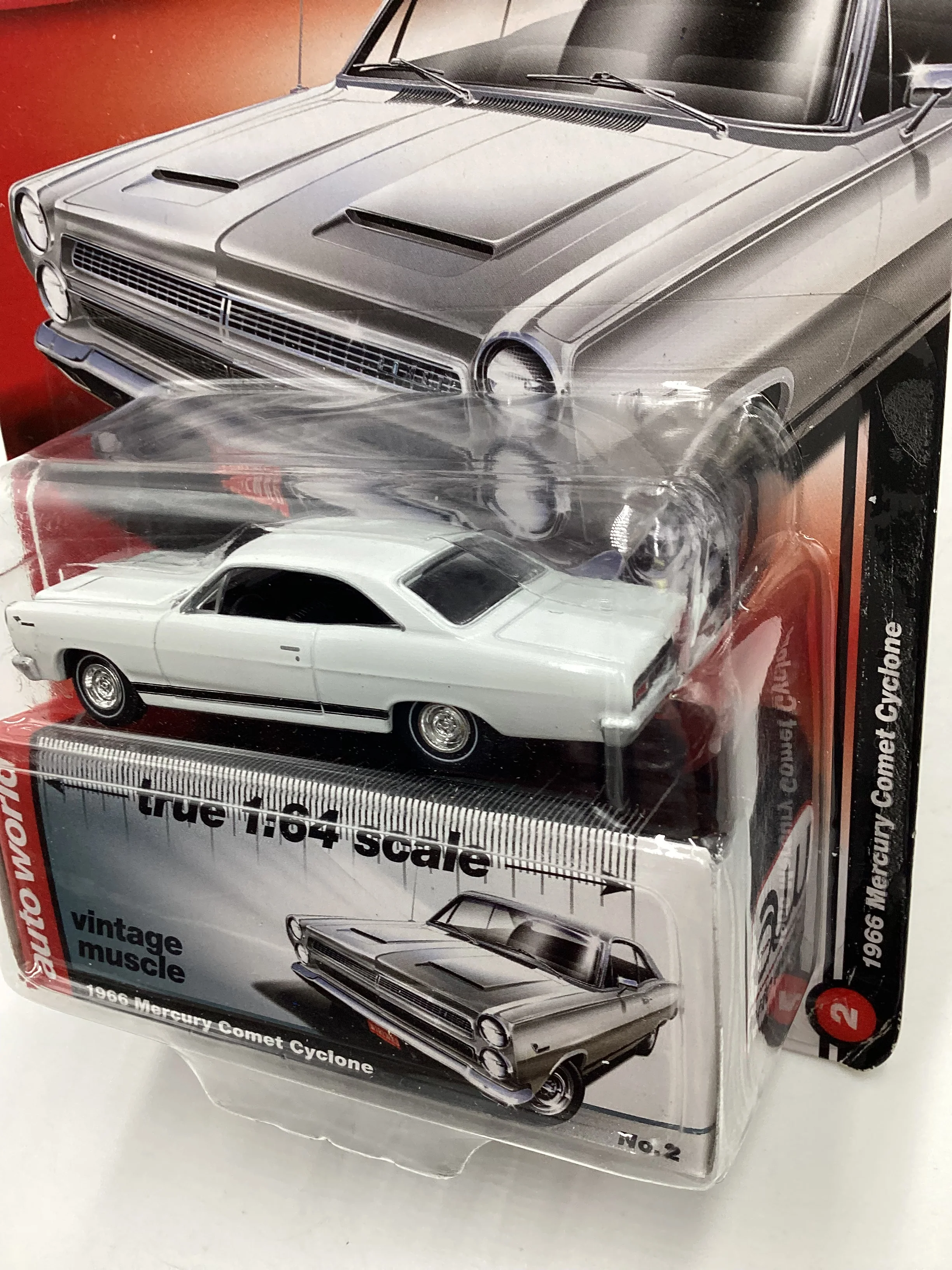 Auto World AW Vintage Muscle #2 1966 Mercury Comet Cyclone White 184F - Image 4