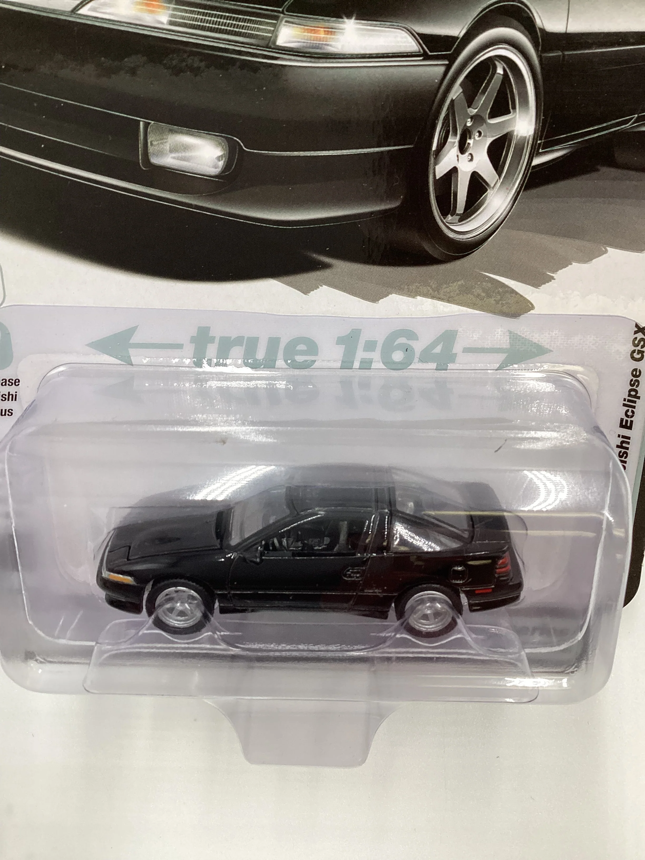 Auto World Import Legends Release 1 Version B 1990 Mitsubishi Eclipse GSX Black - Image 6