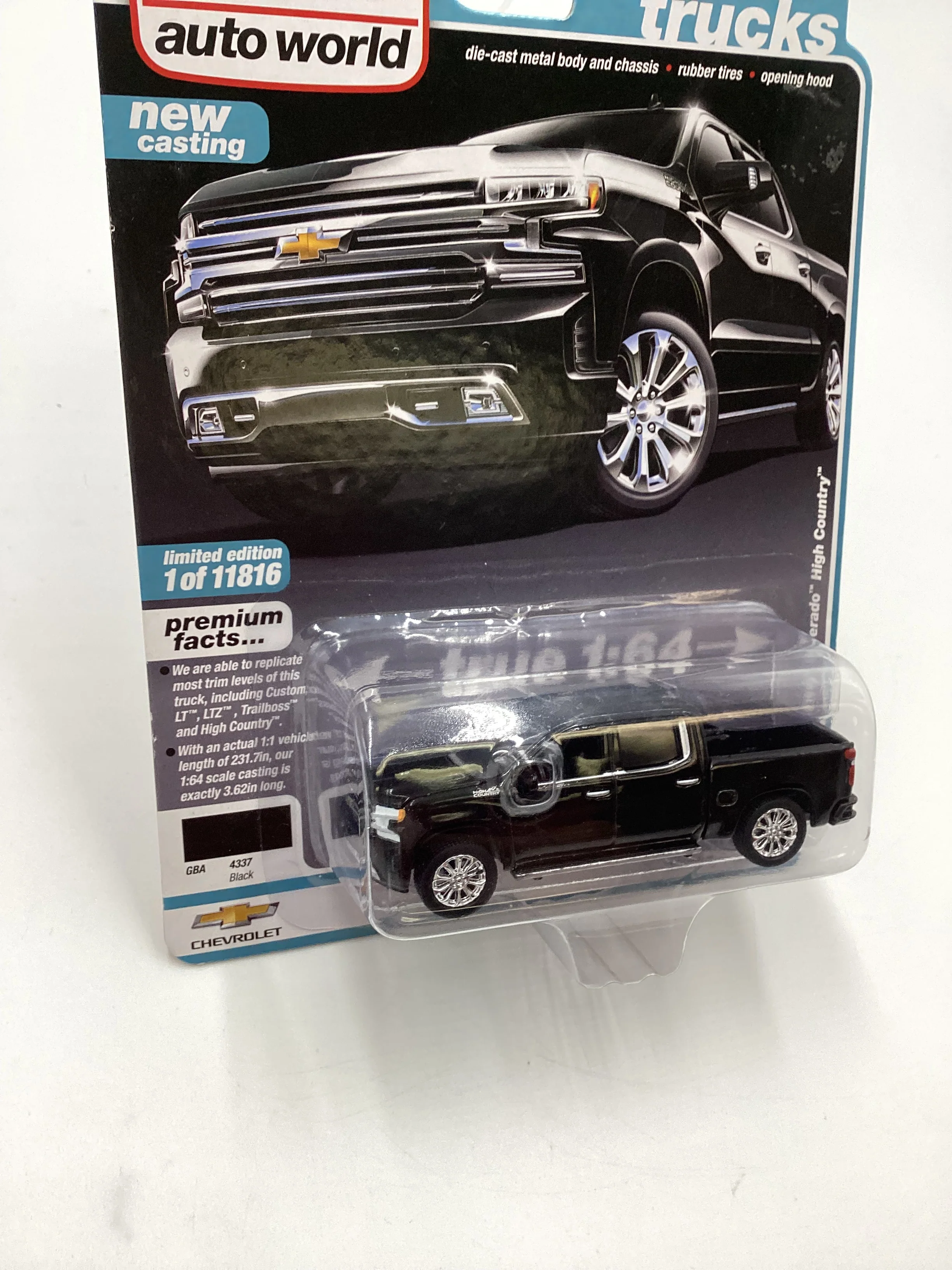 Auto World Muscle Trucks Release 2 Version B 2019 Chevy Silverado High Country Black 183C - Image 5