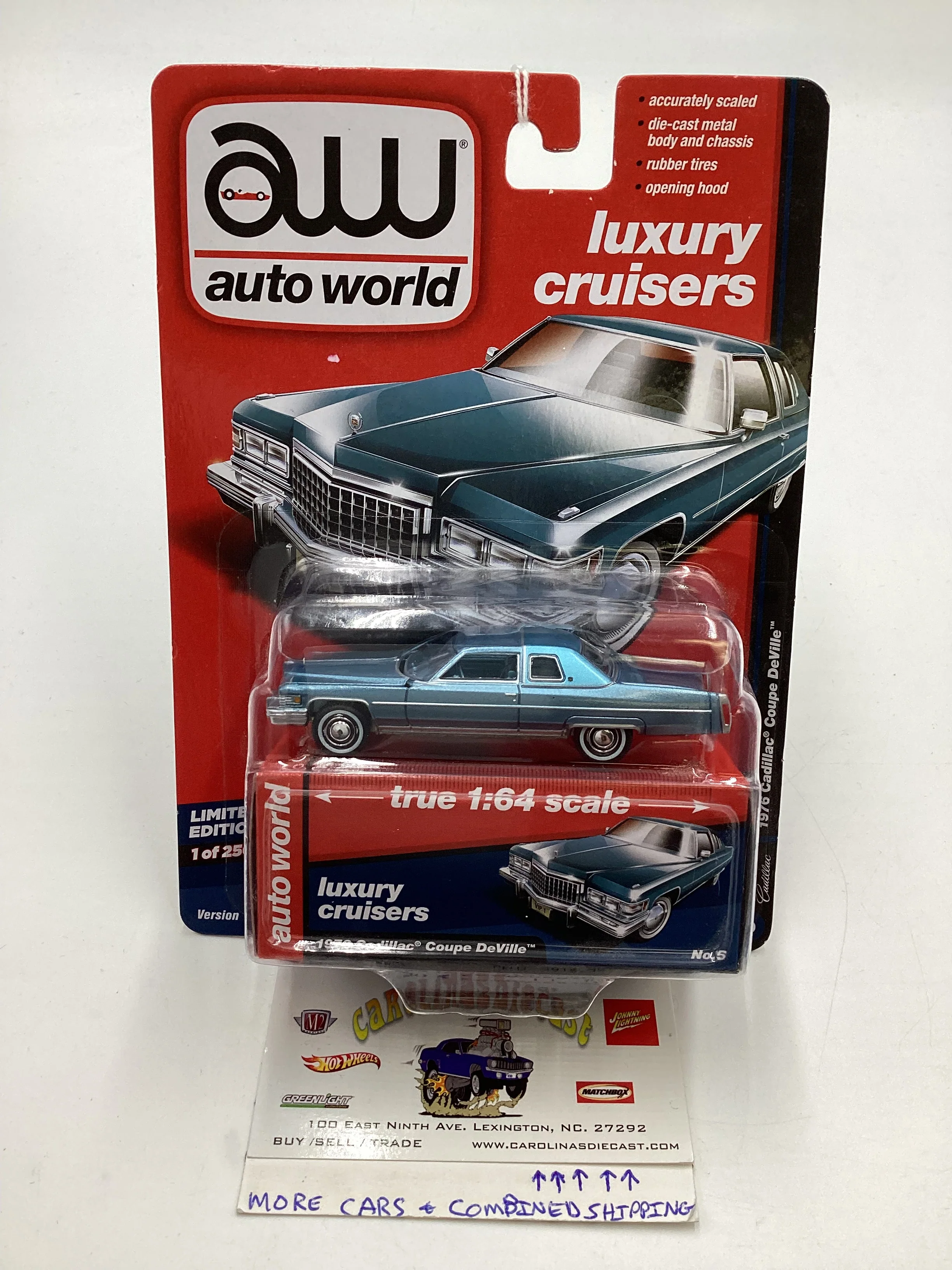 Auto World Luxury Cruisers Premium Series 3 #5 1976 Cadillac Coupe Deville Light Blue