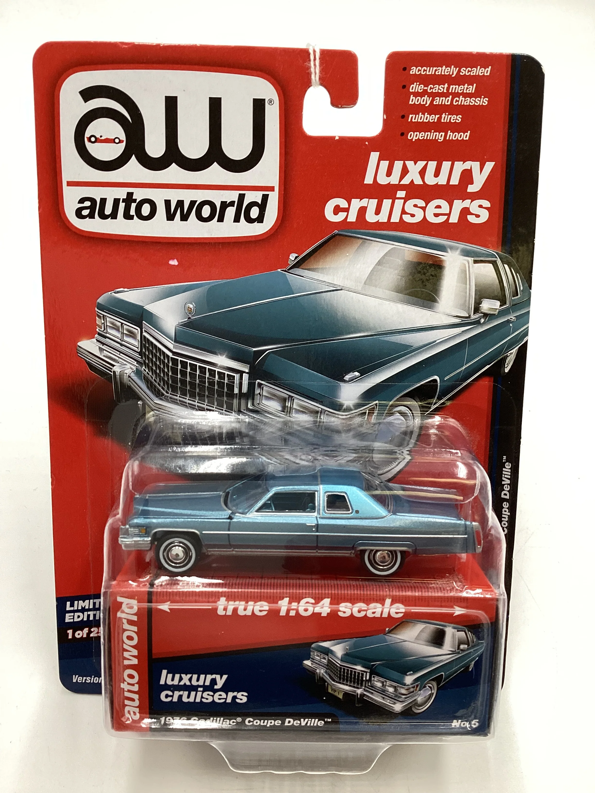 Auto World Luxury Cruisers Premium Series 3 #5 1976 Cadillac Coupe Deville Light Blue - Image 2