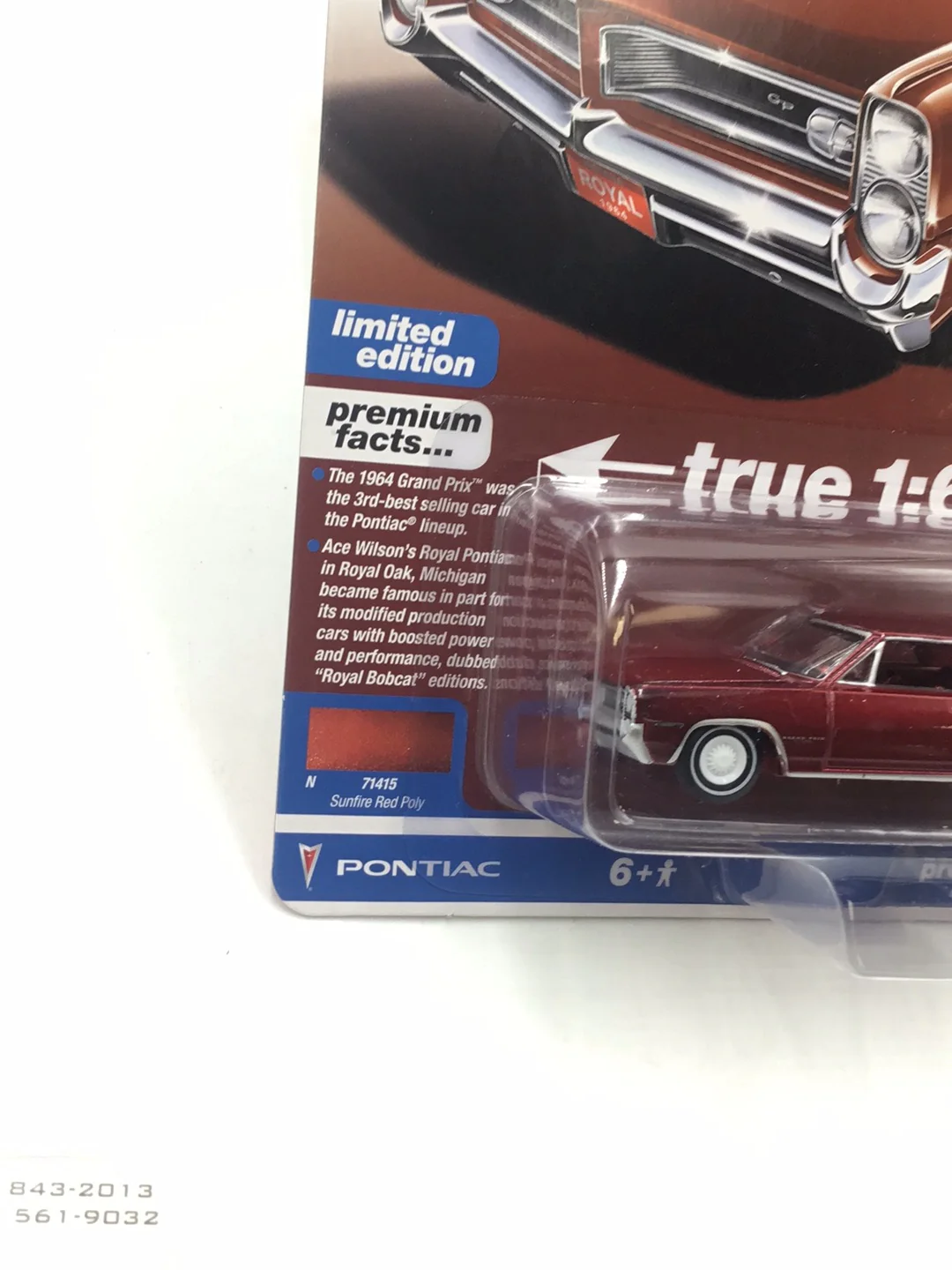 Auto world vintage muscle 1964 Pontiac Grand Prix Royal Bobcat version A Ultra Red Chase - Image 3