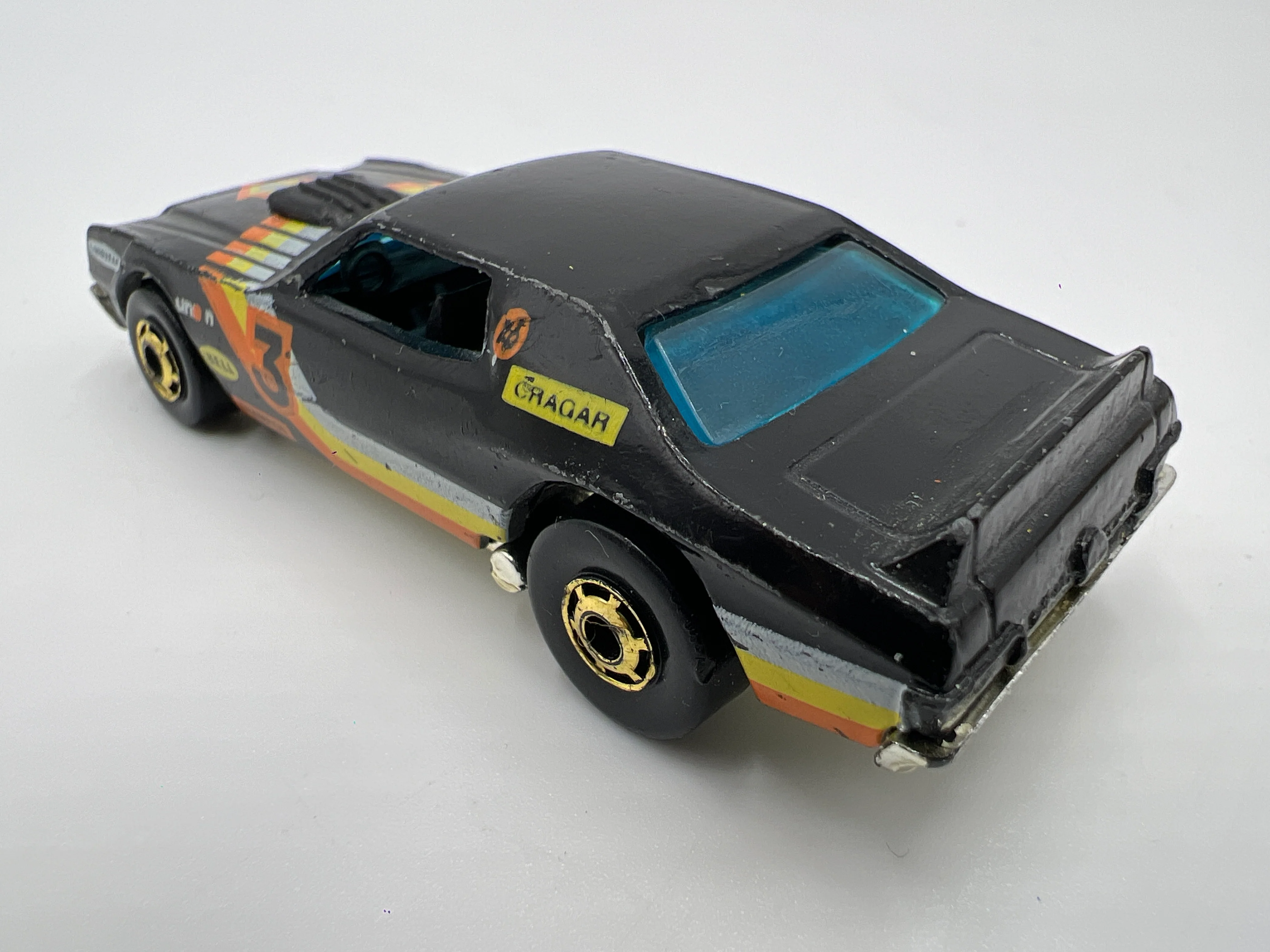 Hot Wheels 1/64 Flying Colors Ford Torino Stocker (HO Gold Wheels) Black HTF Loose - Image 2