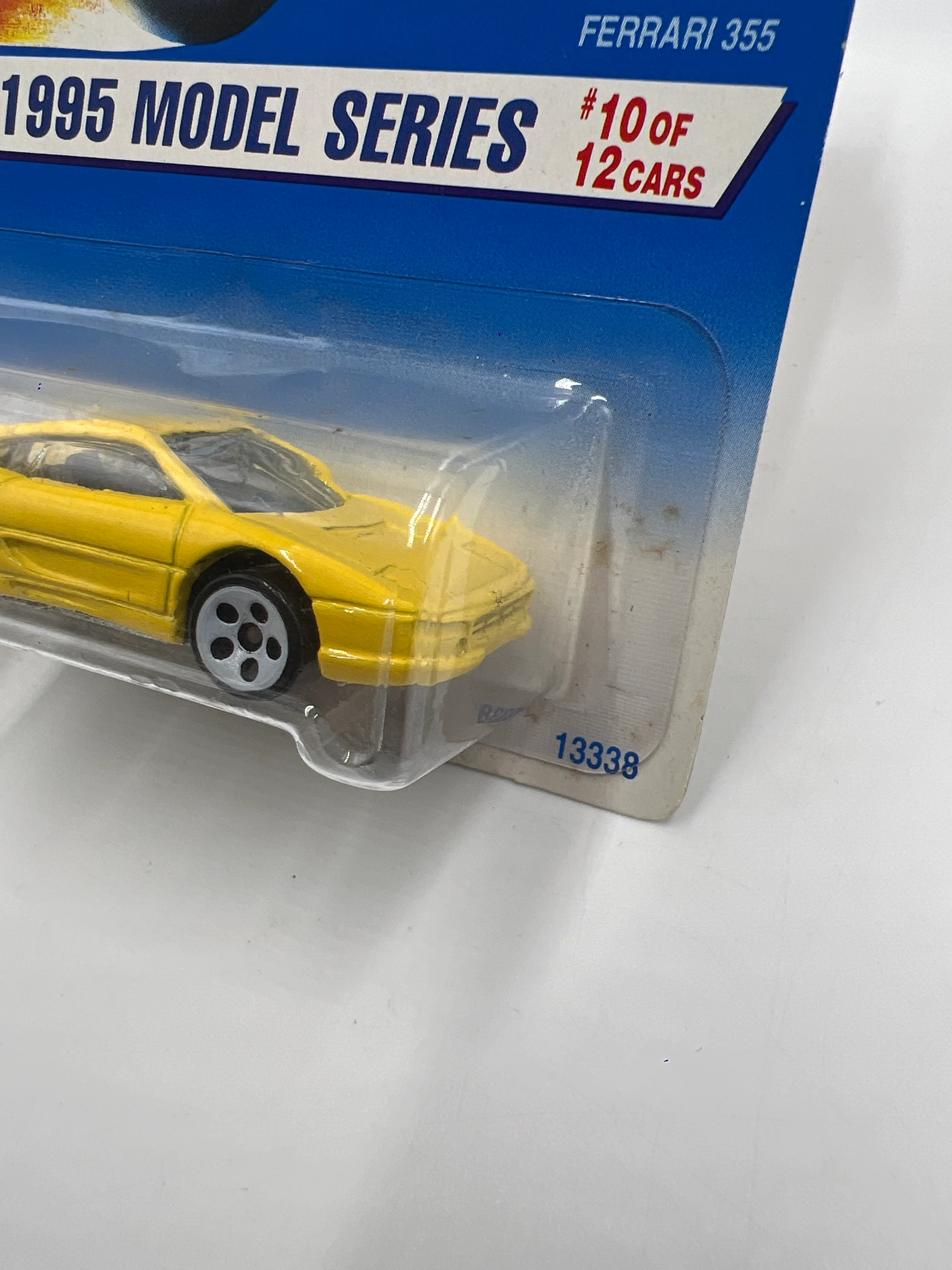 1995 Hot Wheels Model Series #350 Ferrari 355 Yellow 5 Dot White Wheels - Image 4