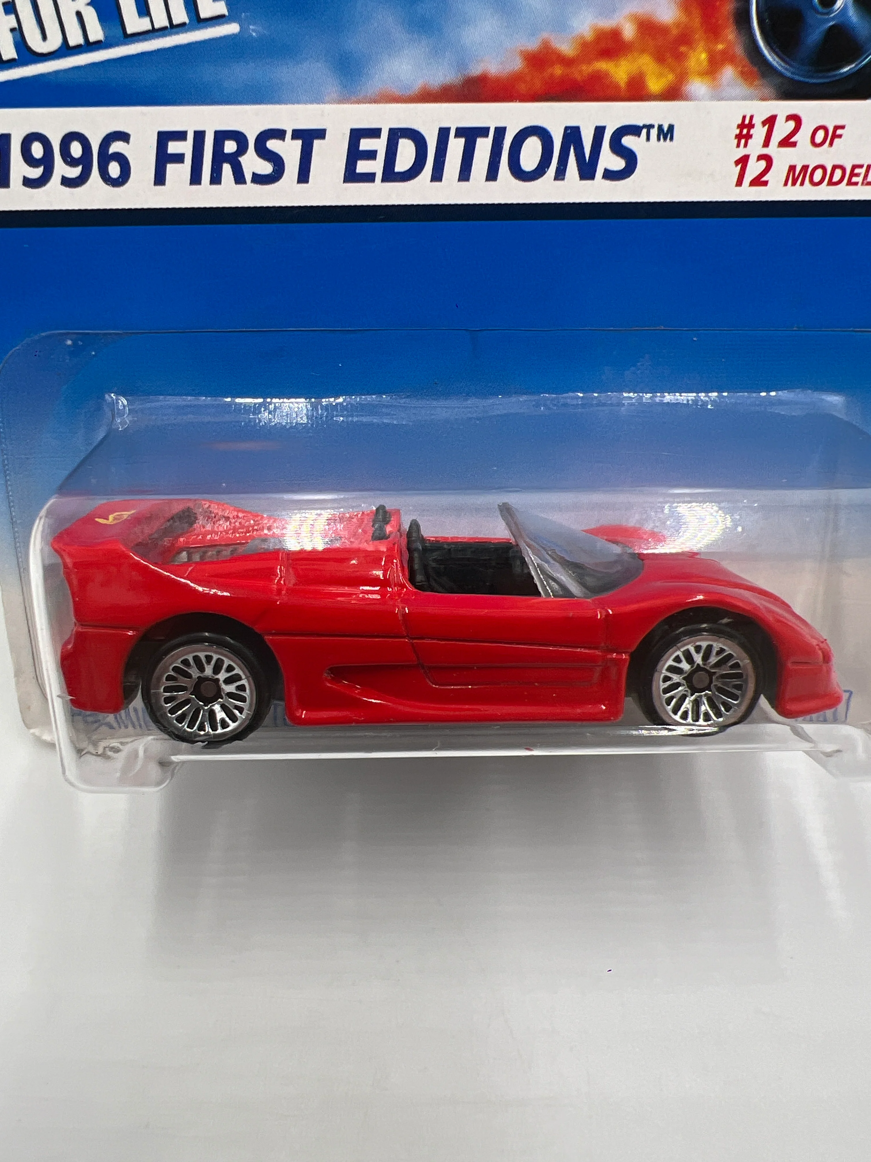 1996 Hot Wheels First Editions #377 Ferrari F50 Red - Image 3