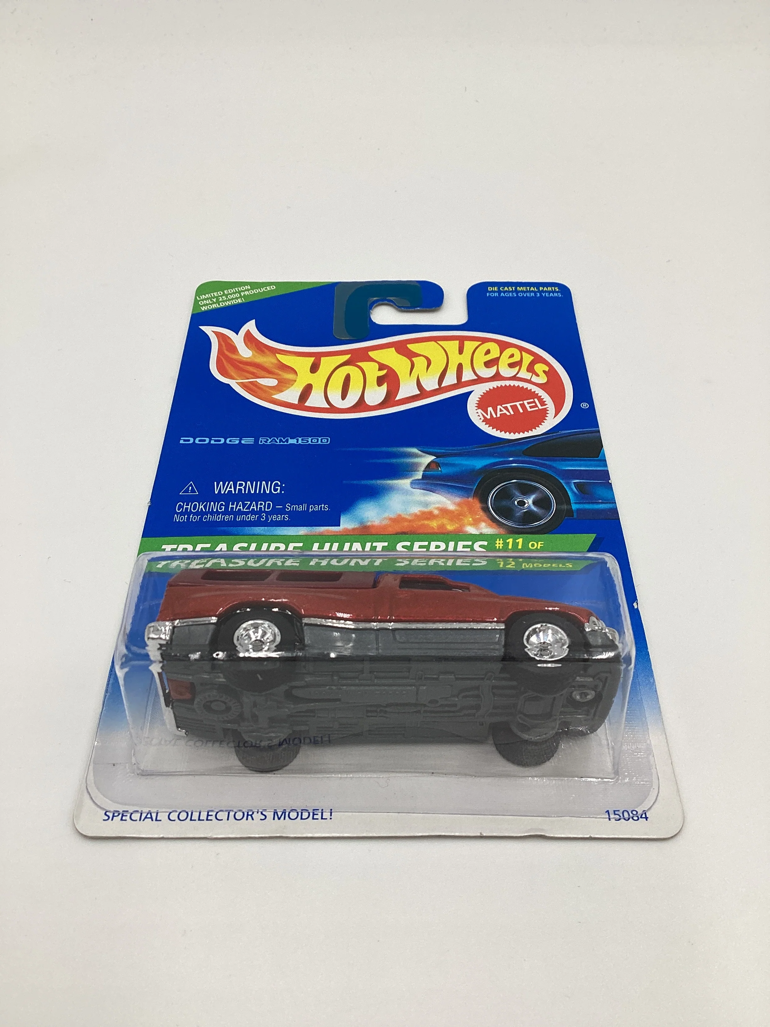 1996 Hot Wheels Treasure Hunt #438 Dodge Ram 1500 Red W/Protector - Image 6