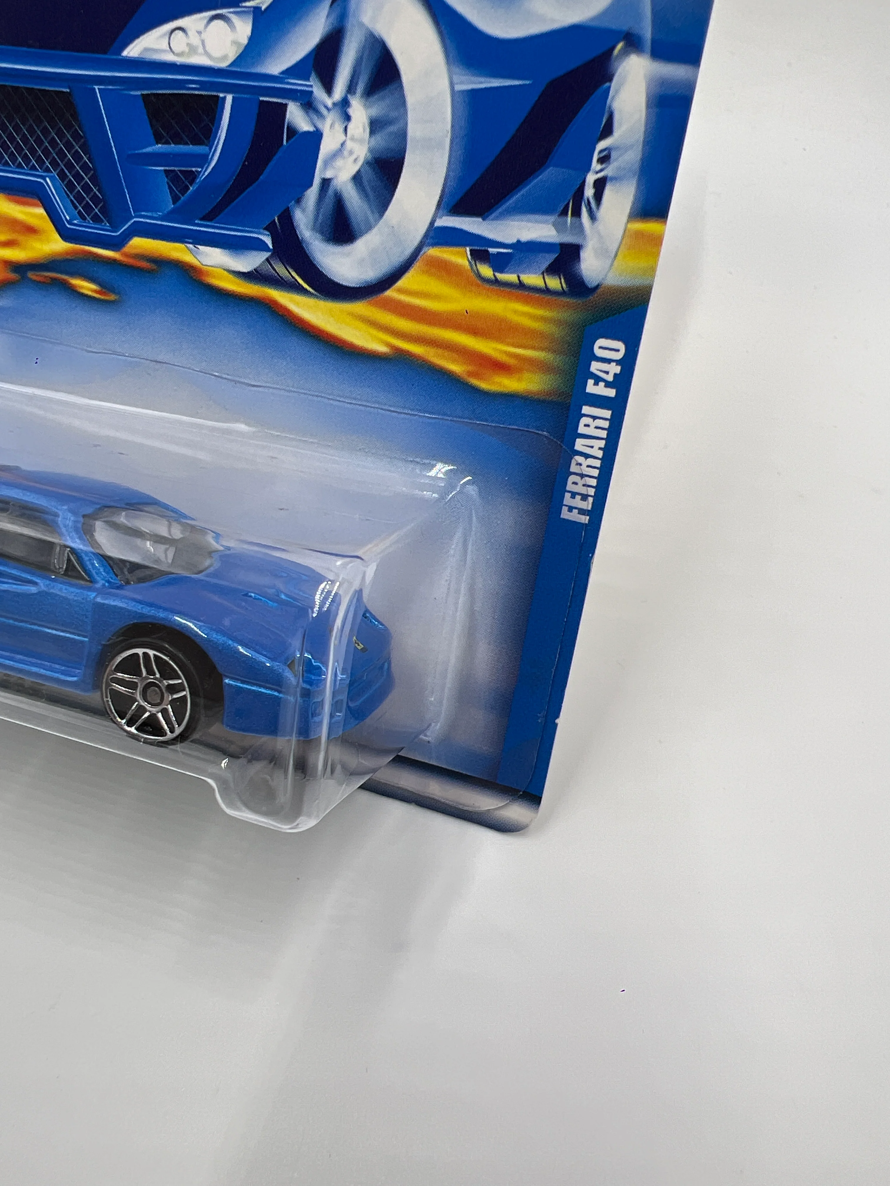 2001 Hot Wheels Collector #209 Ferrari F40 Blue SR - Image 3