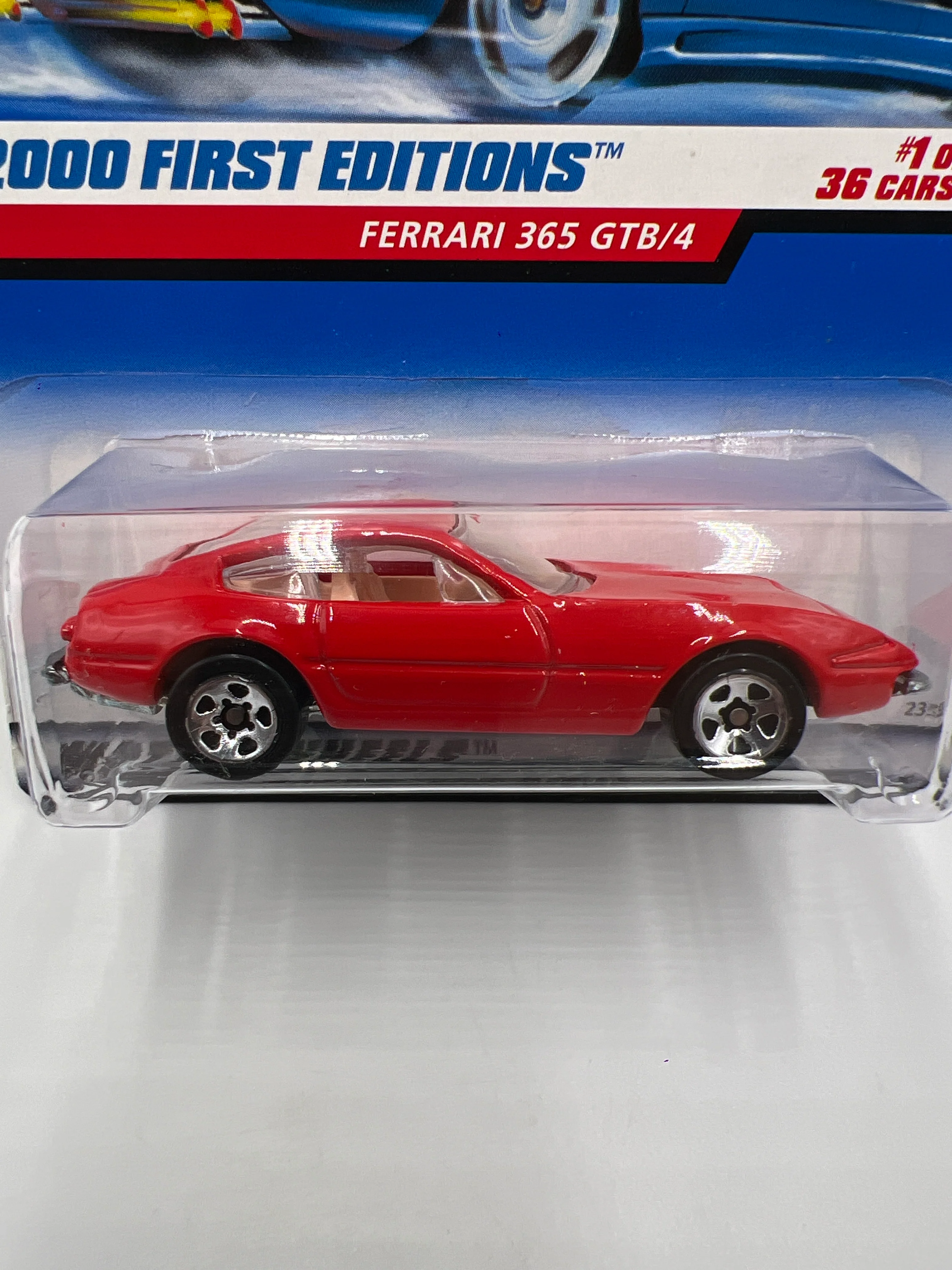 2000 Hot Wheels First Edition #61 Ferrari 365 GTB/4 Red SR - Image 2